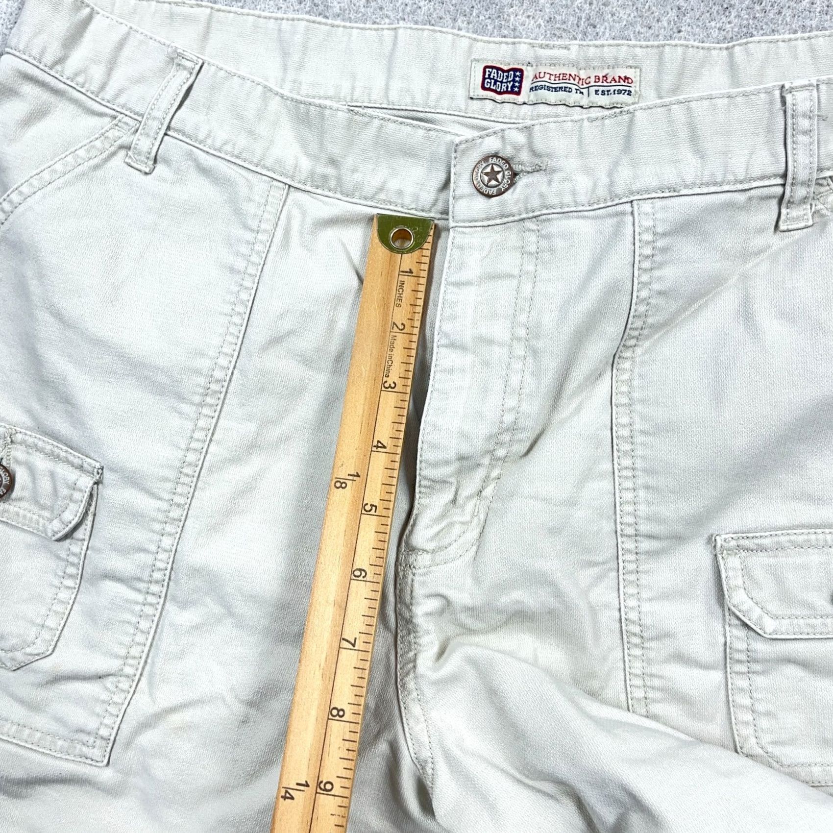 Faded Glory VINTAGE Faded Glory Cargo Shorts Women 16 Tan Brown Cotton 100% Casual Activewear Army 2000s Mens Womens Girls Boys Size 38" / US 16 / IT 52 - 5 Thumbnail