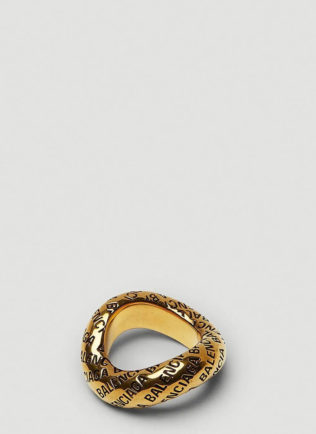 Balenciaga o1la1rc1a0924 Size: 52 / Antique Logo Ring in Gold Size ONE SIZE - 2 Thumbnail