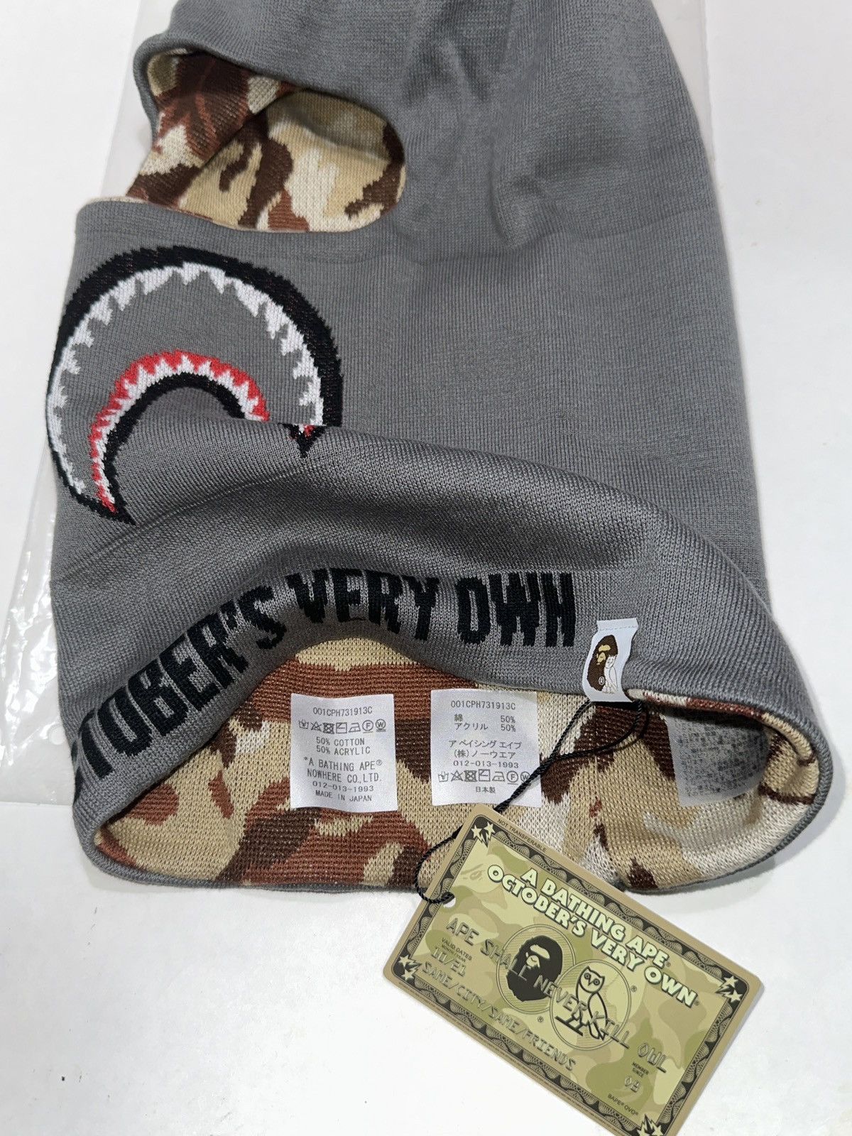 Bape × October's Very Own BAPE X OVO Reversible Balaclava DS O/S Size ONE SIZE - 4 Thumbnail
