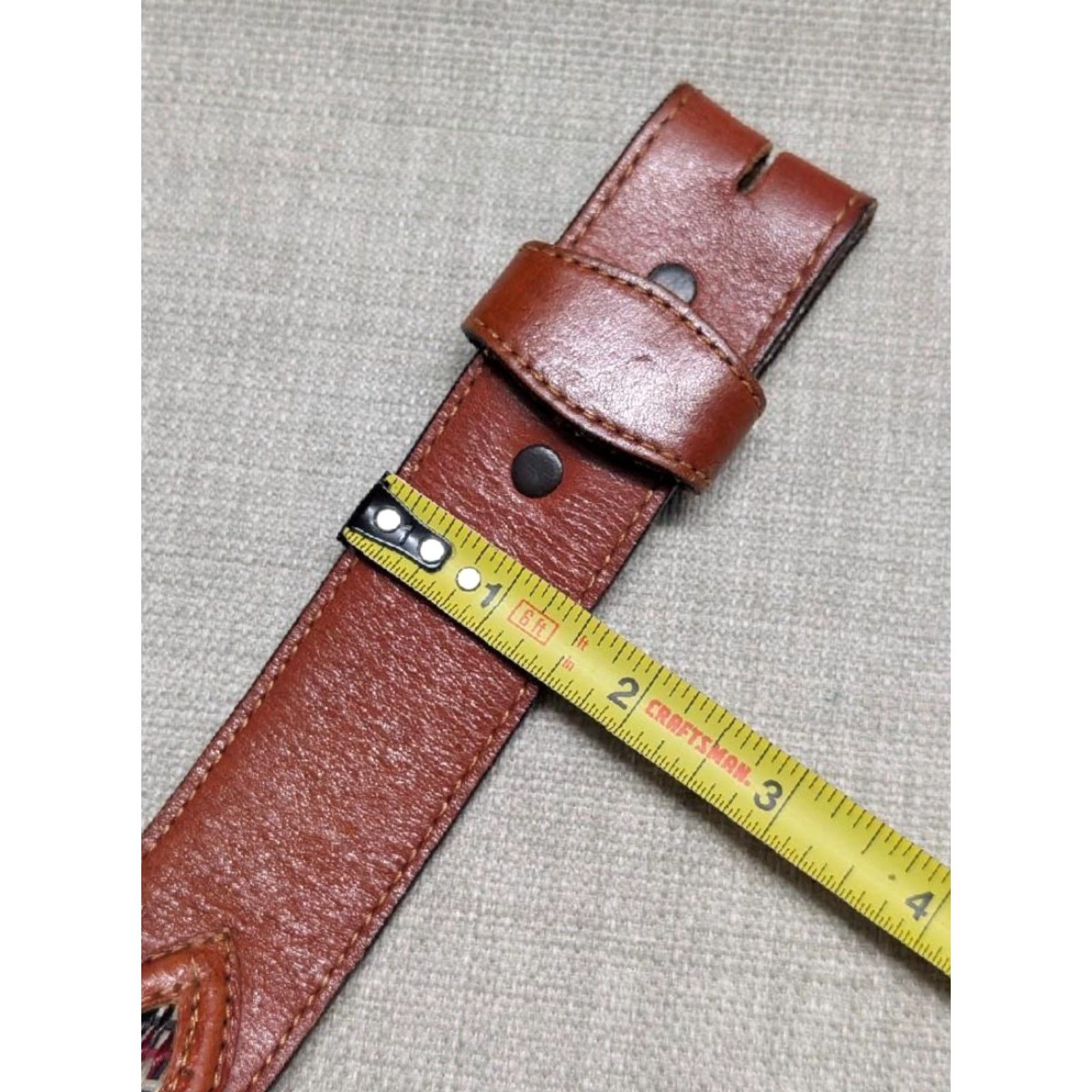 Vintage VINTAGE Nocona belt HORSE HAIR braided inset Western belt 1-1/2" 44 brown Mens Size 44 - 5 Thumbnail