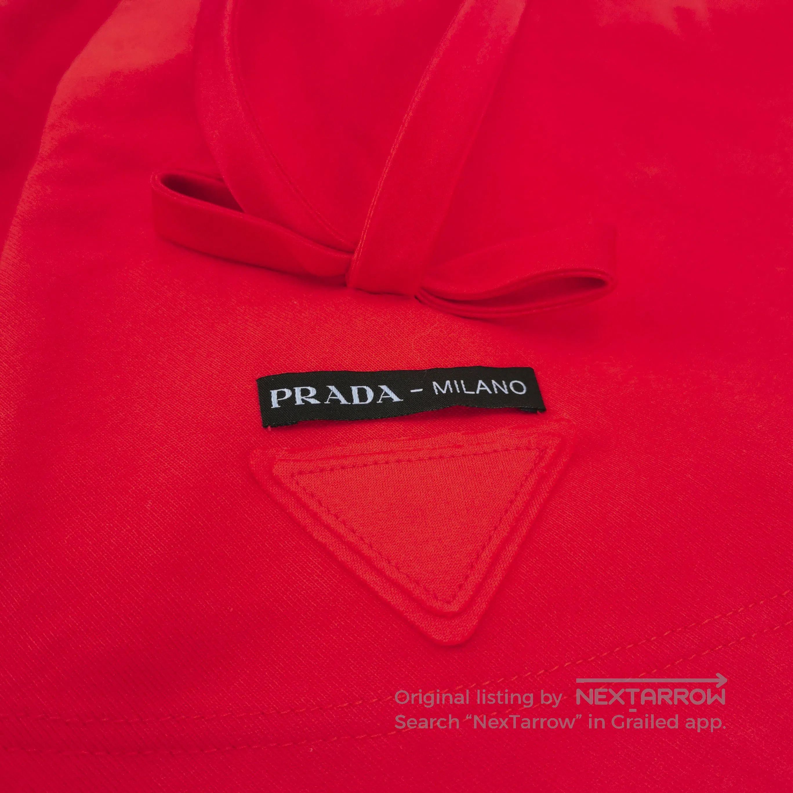 Prada Prada Red Cotton Logo. Size 39" - 4 Thumbnail
