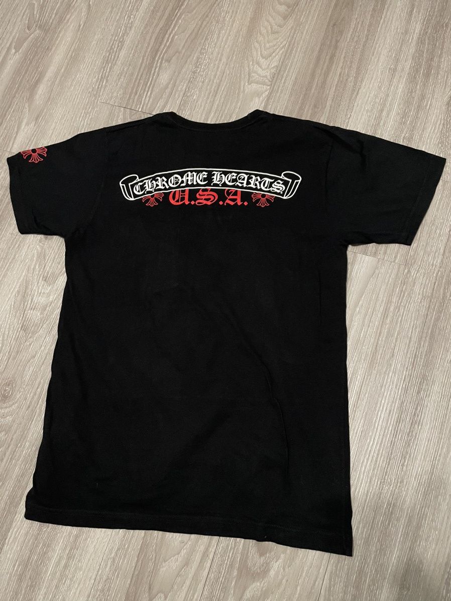 Pre-owned Chrome Hearts Usa Scroll T-shirt In Black