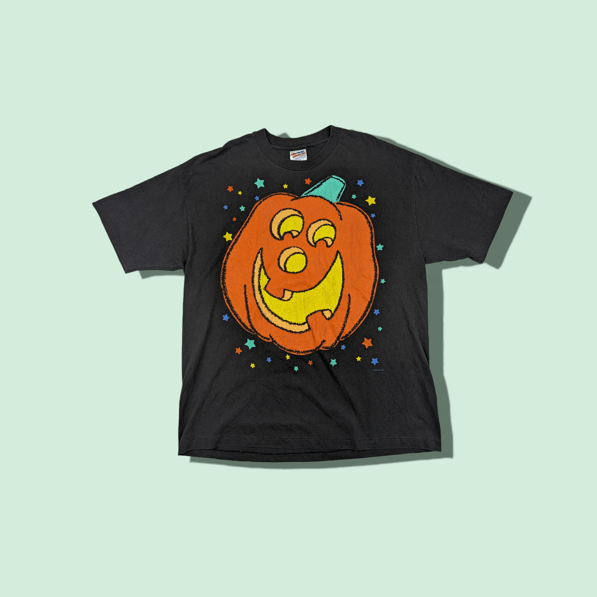 Vintage 90's Trisar 1992 HANES Halloween Pumpkin T-Shirt
