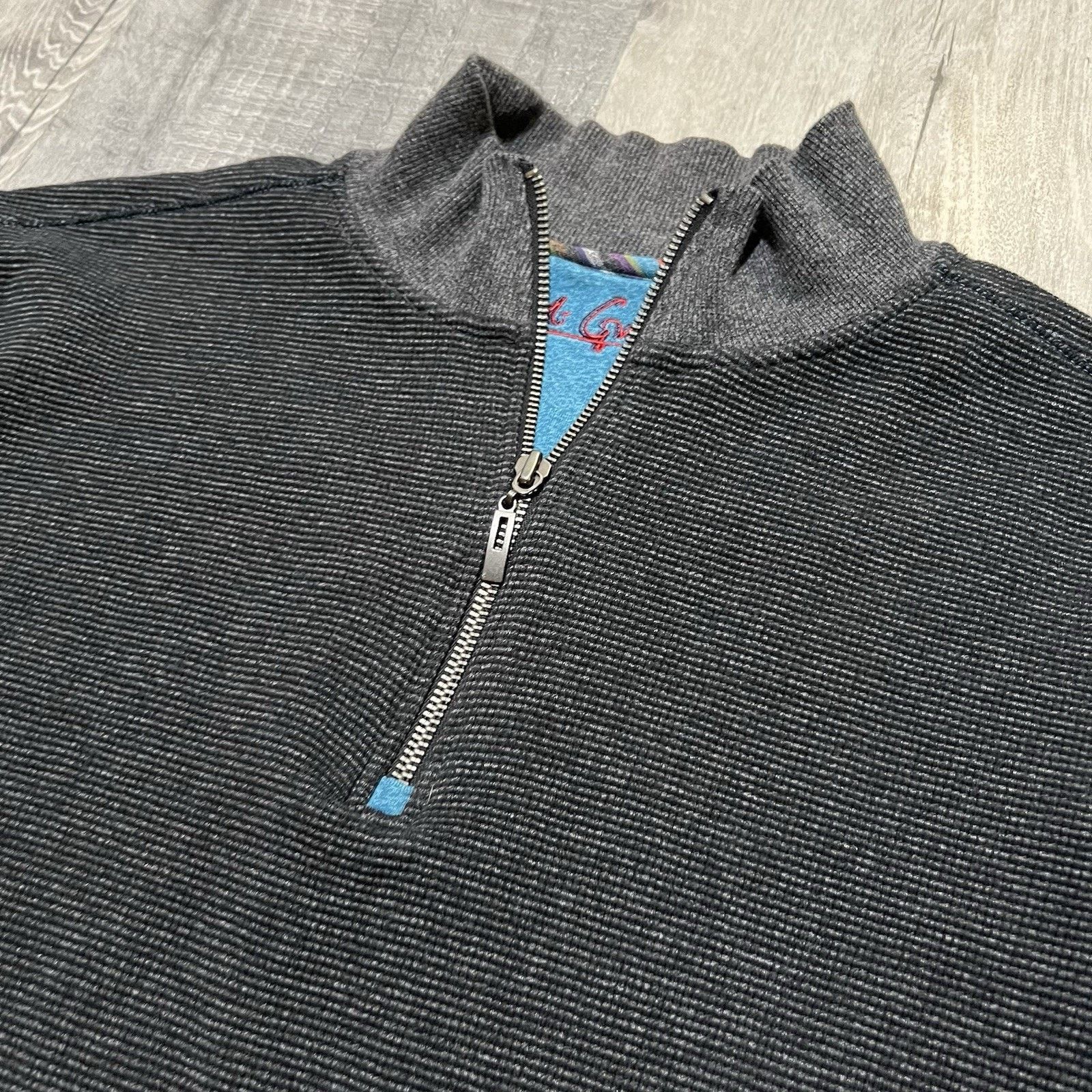 Robert Graham Robert Graham Men's Half Zip Pullover Sweater Cotton Preppy Size US M / EU 48-50 / 2 - 2 Thumbnail