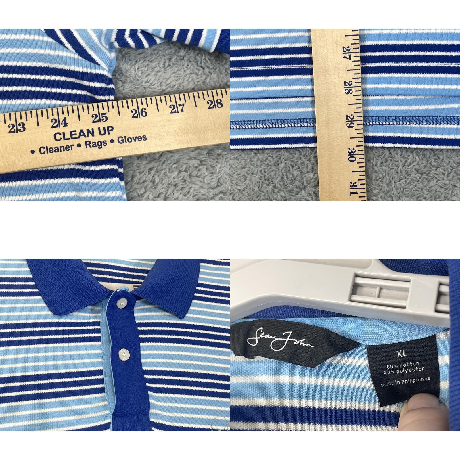 Sean John Sean John Polo Shirt Mens XL Blue White Striped Embroidered Classic Casual Tee Size US XL / EU 56 / 4 - 8 Thumbnail