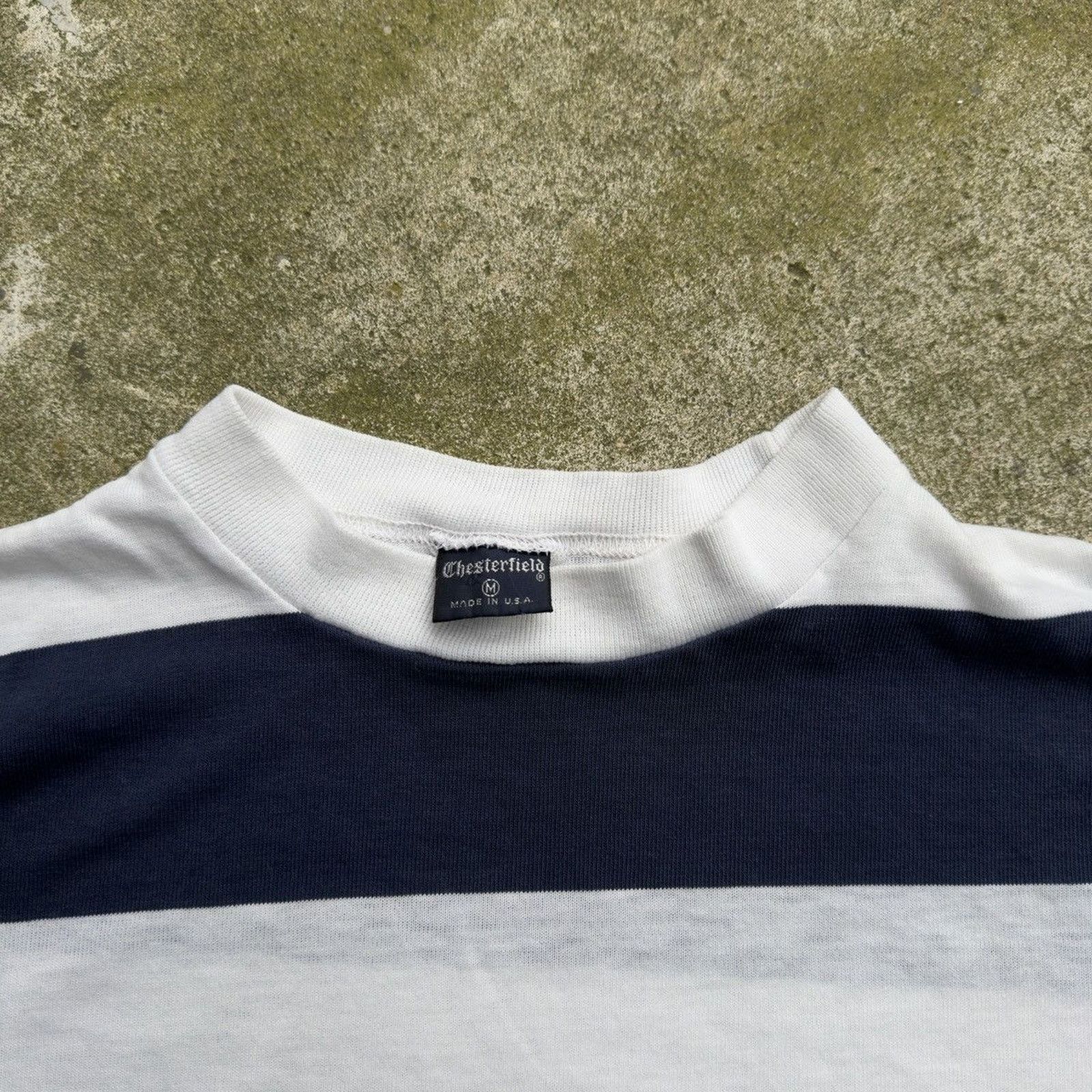 Vintage 70s Paper Thin Distressed Striped Blue Faded Tee ERD Grunge Size US S / EU 44-46 / 1 - 3 Thumbnail