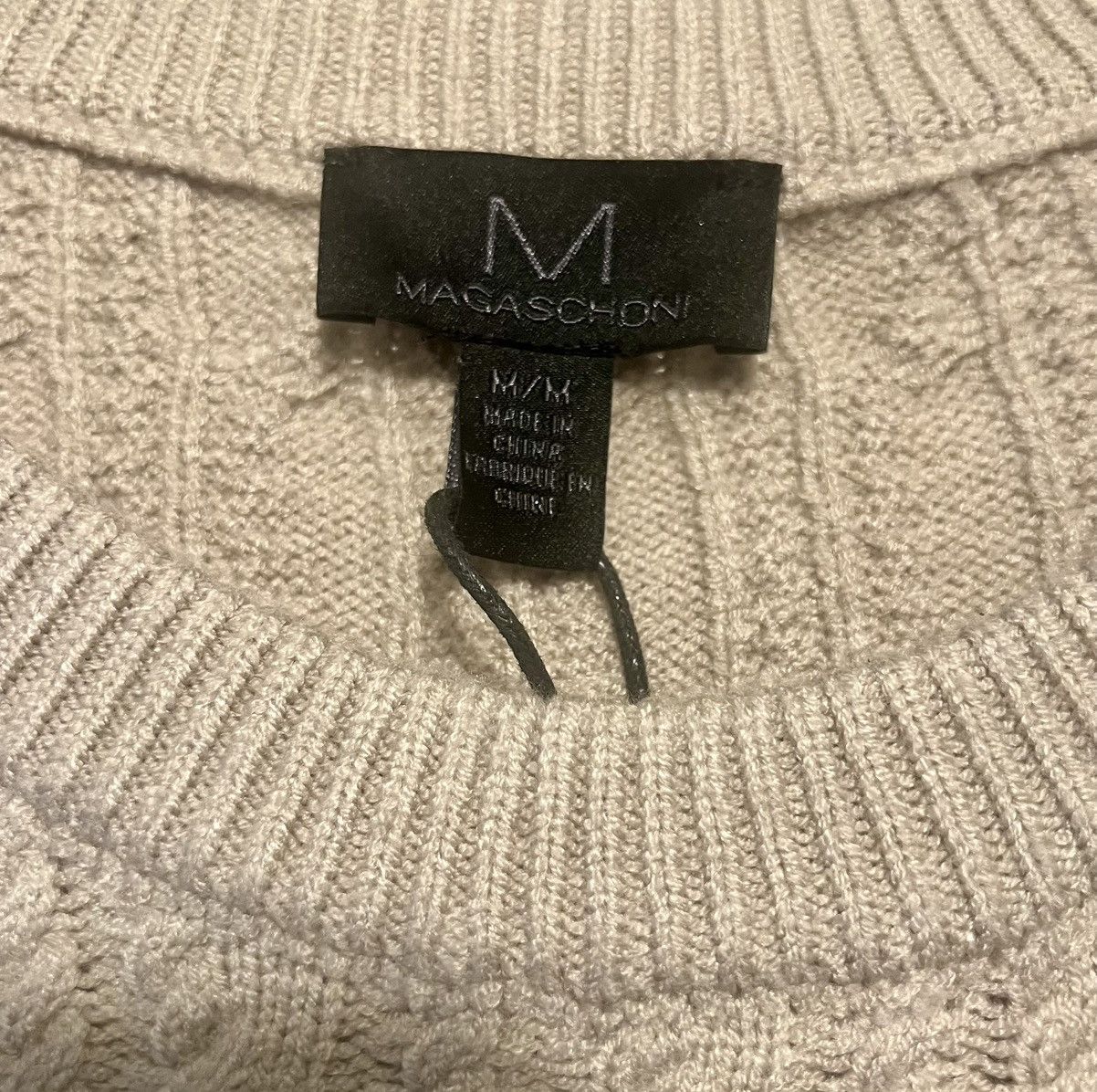 Magaschoni Authentic Magaschoni Cable Knit Sweater Cream Viscose Medium Size US M / EU 48-50 / 2 - 2 Thumbnail