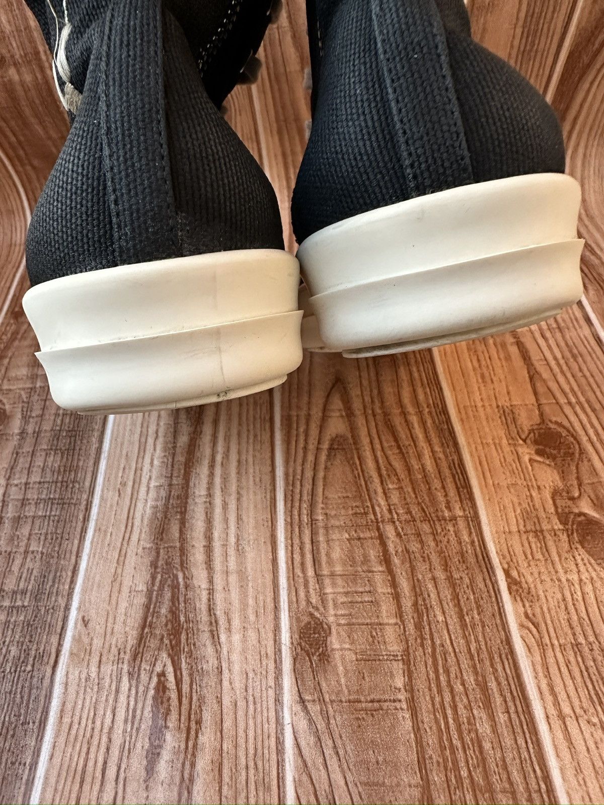 Rick Owens Rick Owens DRKSHDW Canvas Ramones Embroidered Logo Hightops Size US 7.5 / EU 40-41 - 18 Thumbnail