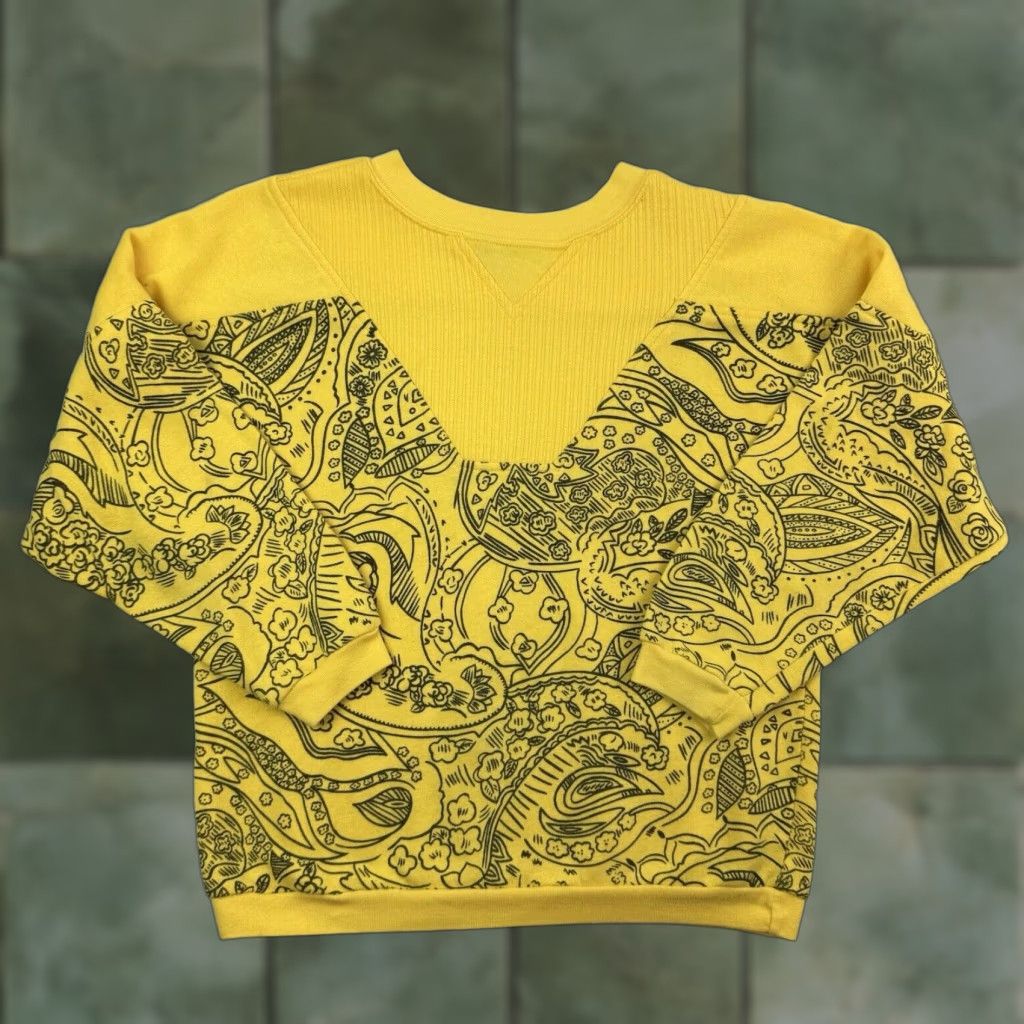 Vintage VINTAGE Variations Sweatshirt Women’s Small Yellow Paisley All-Over Print 1980s Crewneck Pullover Size S / US 4 / IT 40 - 1 Thumbnail