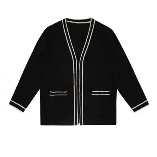 VIBE Black Knit Cardigan Sweater Size US XL / EU 56 / 4 - 7 Thumbnail