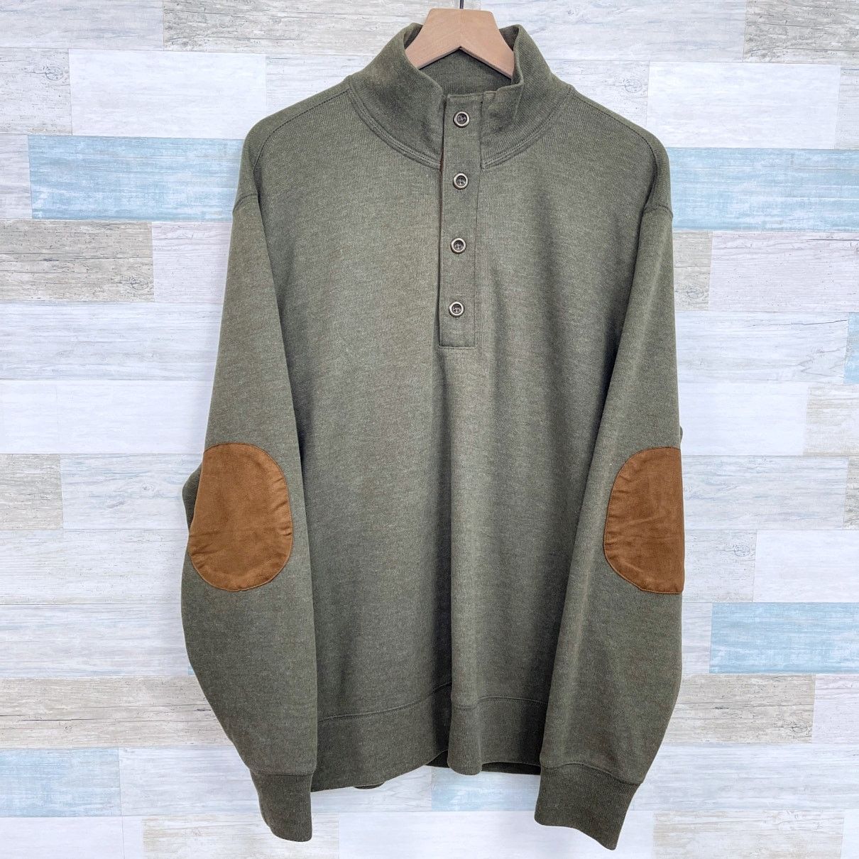 Other Territory Ahead Zip Button Polo Sweater Green Patches Mens L Size US L / EU 52-54 / 3 - 1 Thumbnail