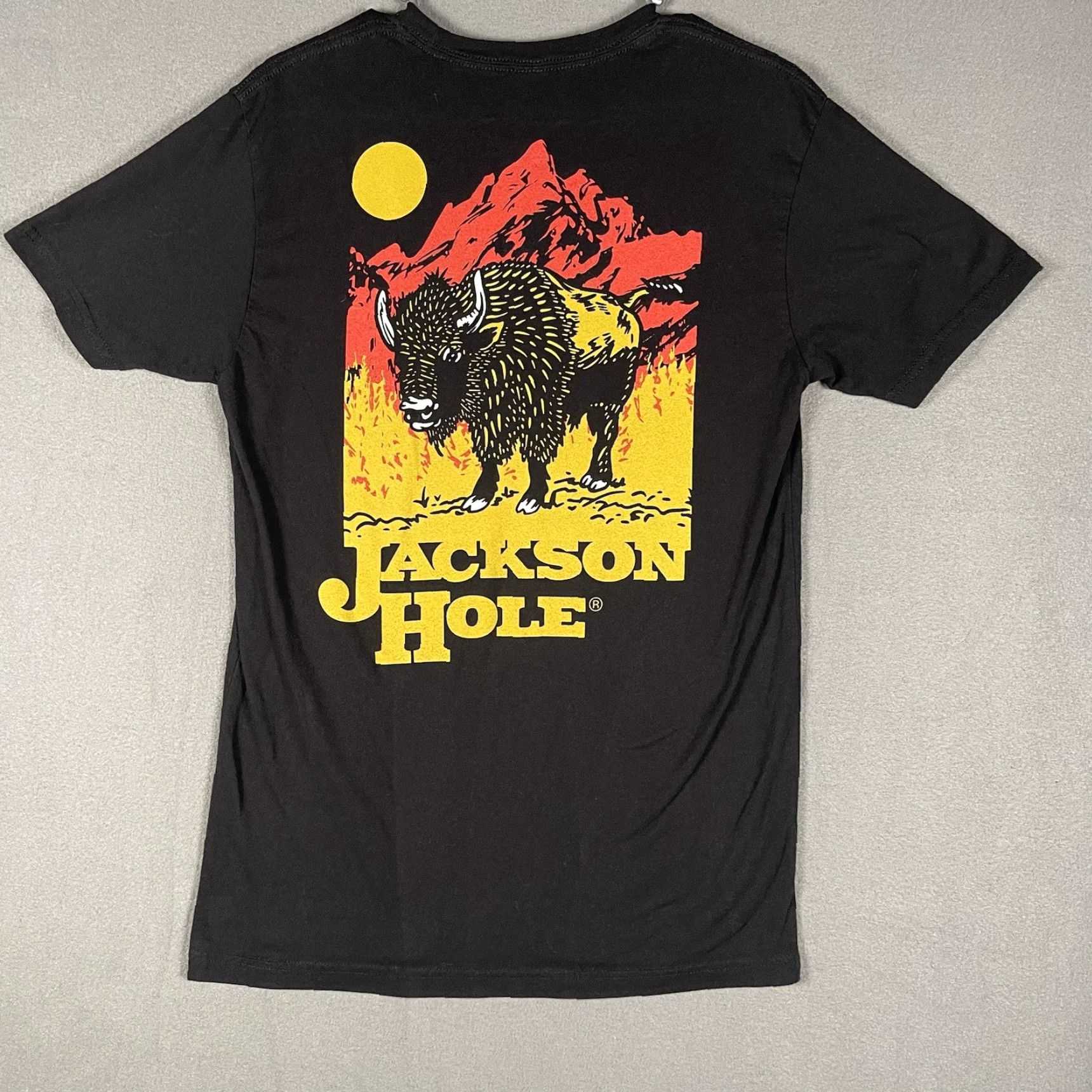 Comfort Colors Jackson Hole Wyoming T Shirt Medium Black Buffalo Sunset Outdoors Destination Mens M Crew Neck Short Sleeve Comfort Colors Size US M / EU 48-50 / 2 - 2 Thumbnail