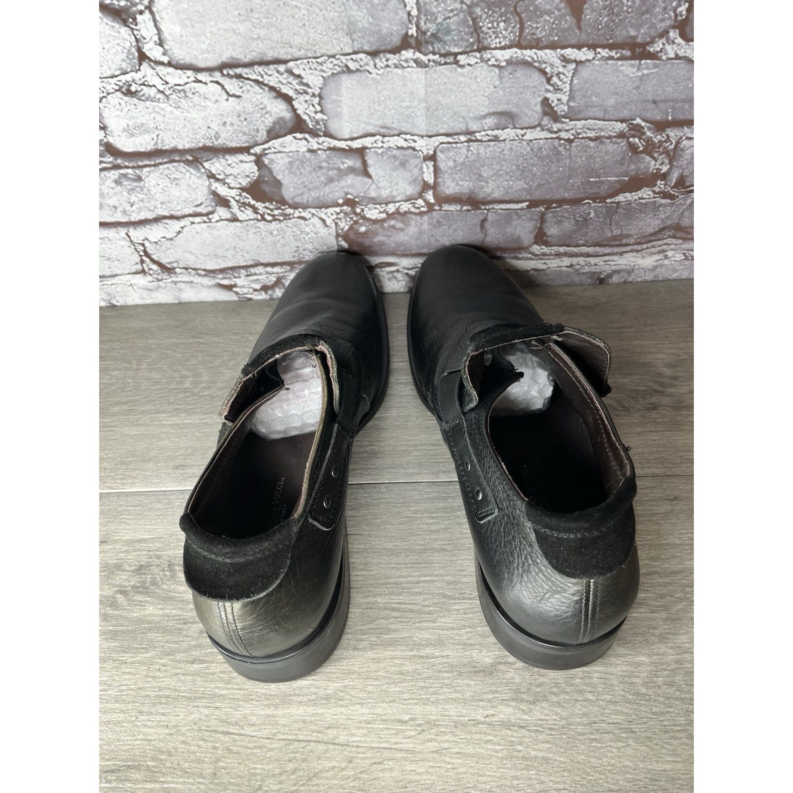 Bacco Bucci Bacco Bucci Llorente Black Genuine Leather Calfskin Side Str Size US 12 / EU 45 - 7 Thumbnail