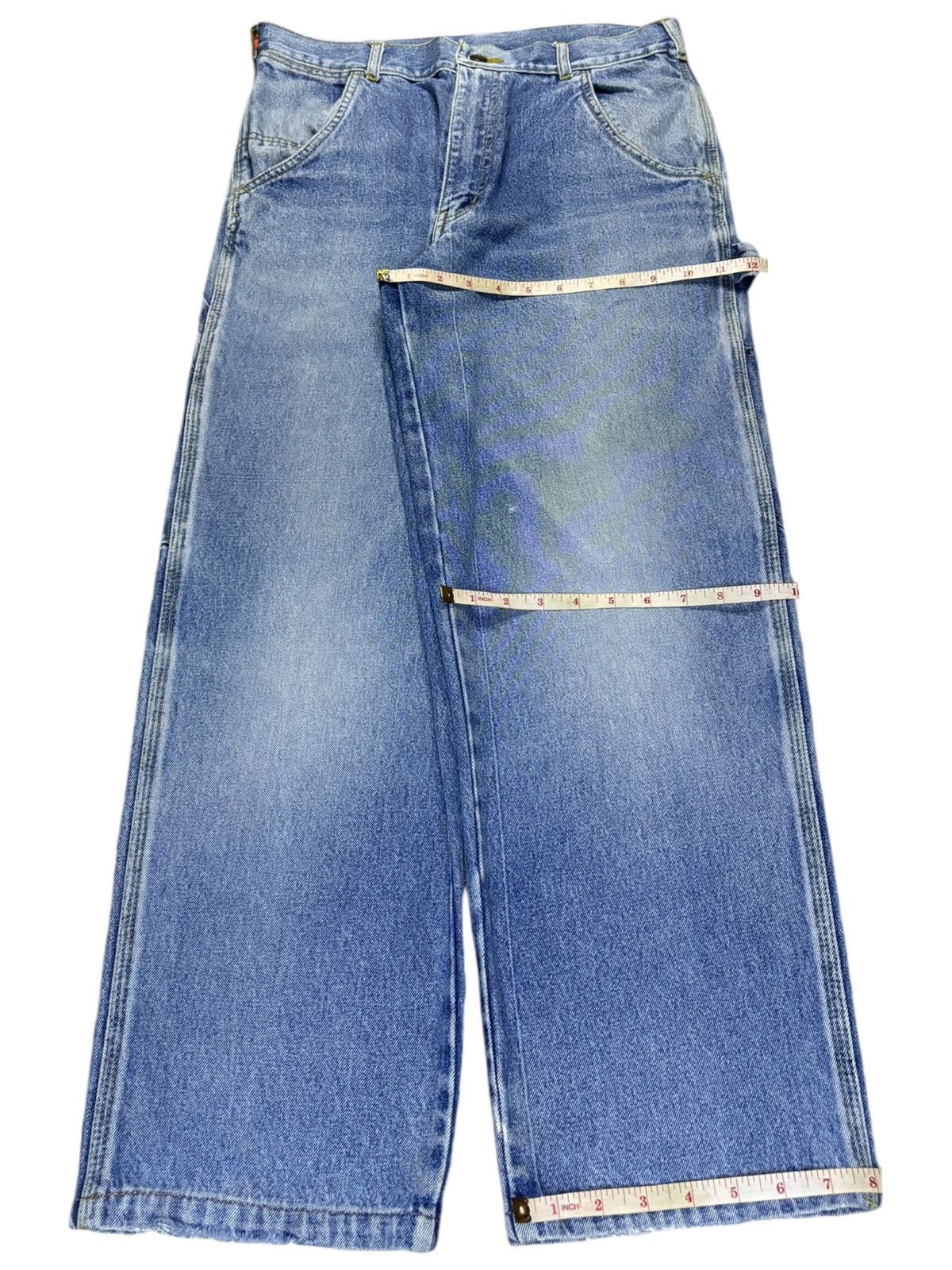 Japanese Brand × Vintage Vintage Japanese Brand Faded Cargo Carpenter Loose Jeans Size US 31 - 13 Thumbnail