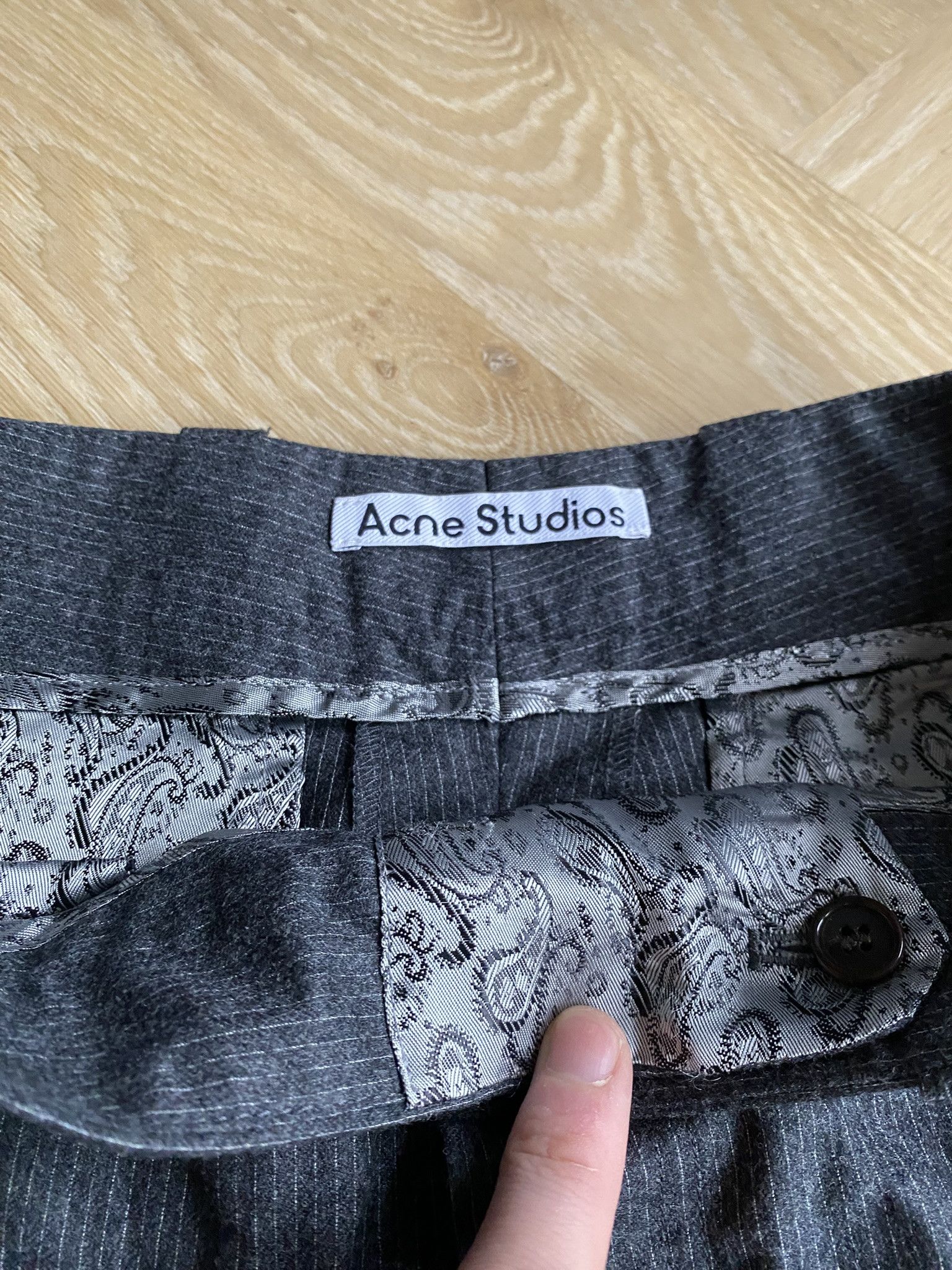 Acne Studios 46/S - Pinstriped Trousers In Grey Melange - 100% Wool Size US 30 / EU 46 - 7 Thumbnail