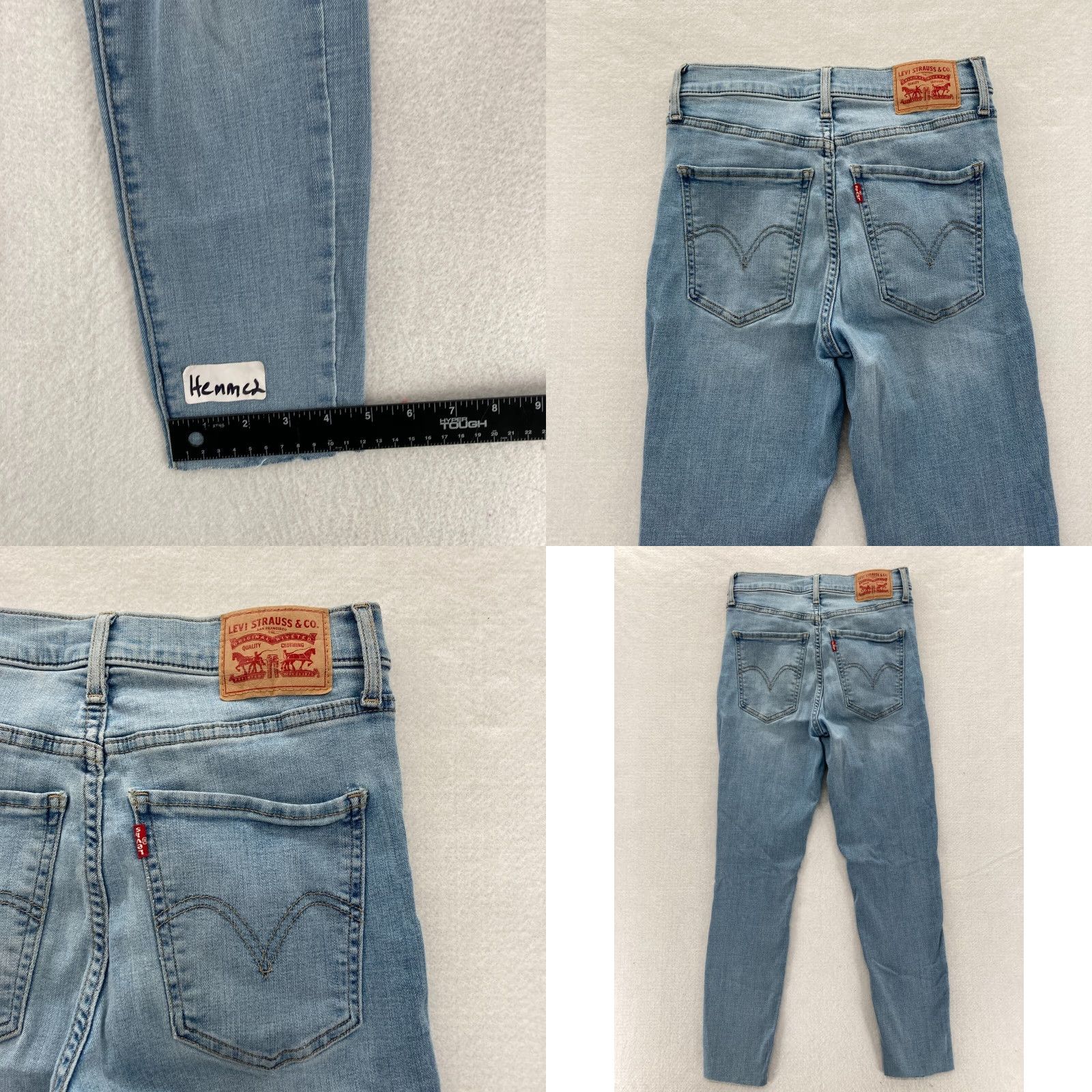 Levi's Levi's Mile High Super Skinny Jeans Women's 28 Light Wash Denim Cropped Slim 5-Pocket Design Blue (Inseam 26) Size 28" / US 6 / IT 42 - 9 Thumbnail