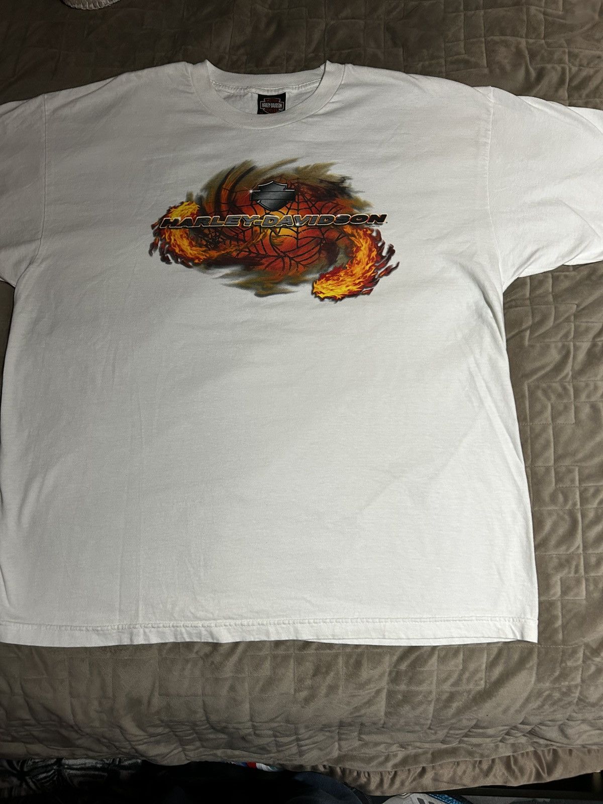 Harley Davidson Vintage 2004 Harley Davidson Spiderweb T-Shirt Size US XXL / EU 58 / 5 - 1 Thumbnail