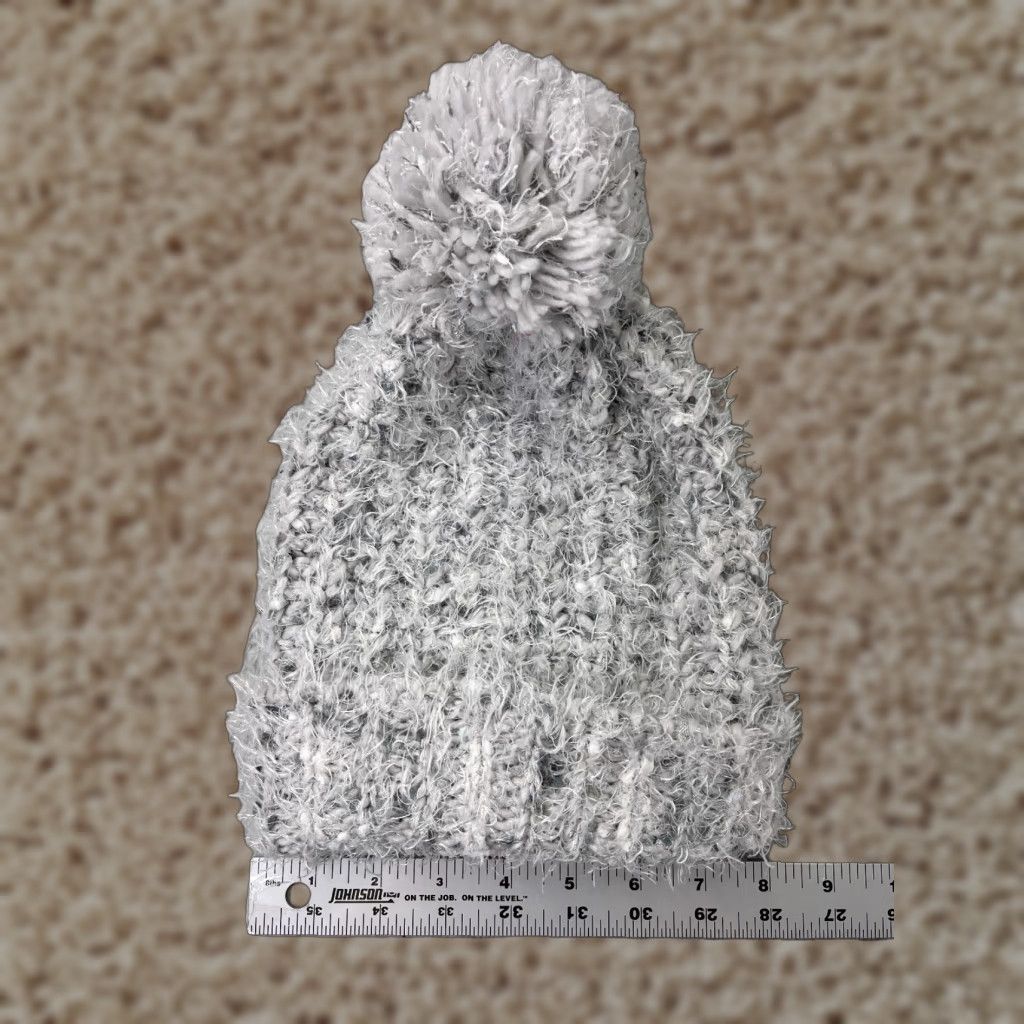 Vintage Mixit Beanie Womens One Size Light Gray Knit Acrylic Blend Fuzzy Ski Pom Hat Beanie Womens Winter Light Gray Ski Womens Size ONE SIZE - 1 Thumbnail