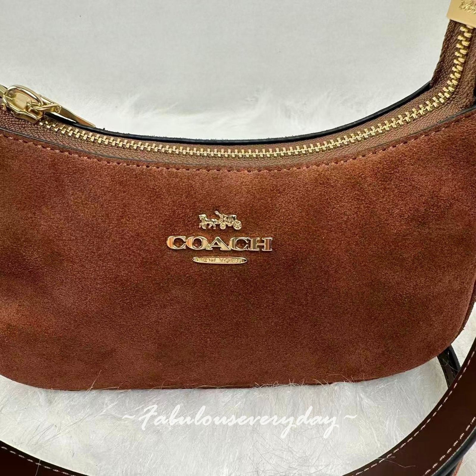 Coach Coach Teri Mini Crossbody/Shoulder Suede/Gold/Vintage Brown Size ONE SIZE - 3 Thumbnail