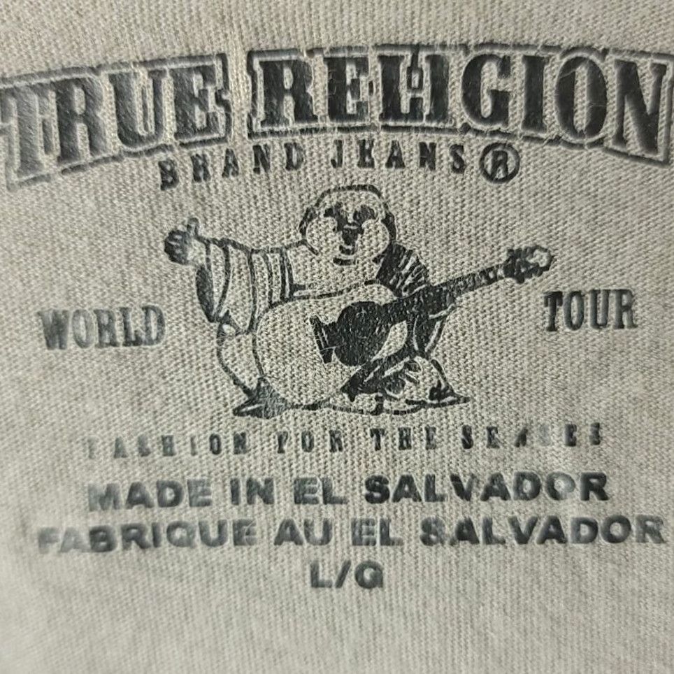 True Religion True Religion T Shirt Mens Size Large Floral Print Buddha Flowers Black Cotton Crew Neck Short Sleeve Regular 2010-2019 Size US L / EU 52-54 / 3 - 6 Thumbnail
