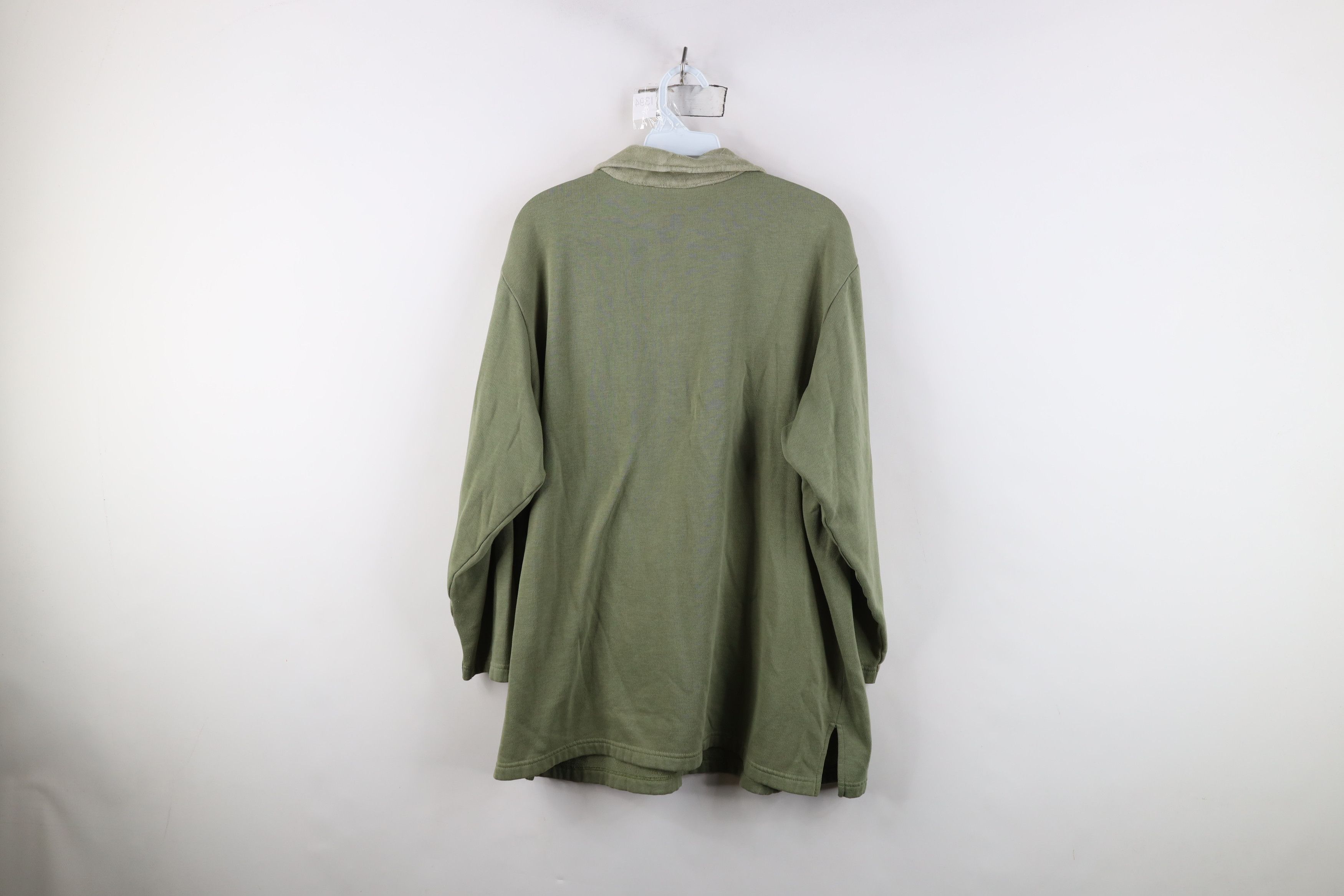 Vintage Vintage 90s Streetwear Collar Collared Sweatshirt Green Size XXL / US 16-18 / IT 52-54 - 10 Thumbnail
