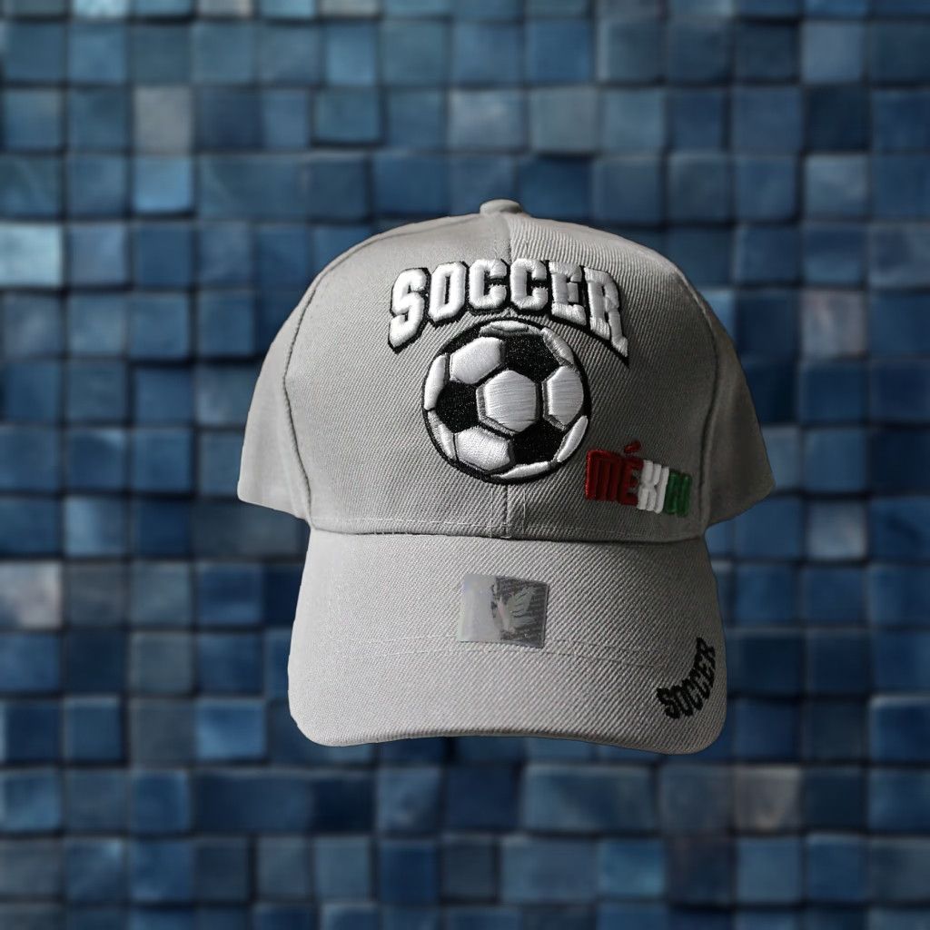 Vintage CALI Mexico Soccer Ball Baseball Cap Gray Adjustable Men One Size Cap Size ONE SIZE - 1 Thumbnail