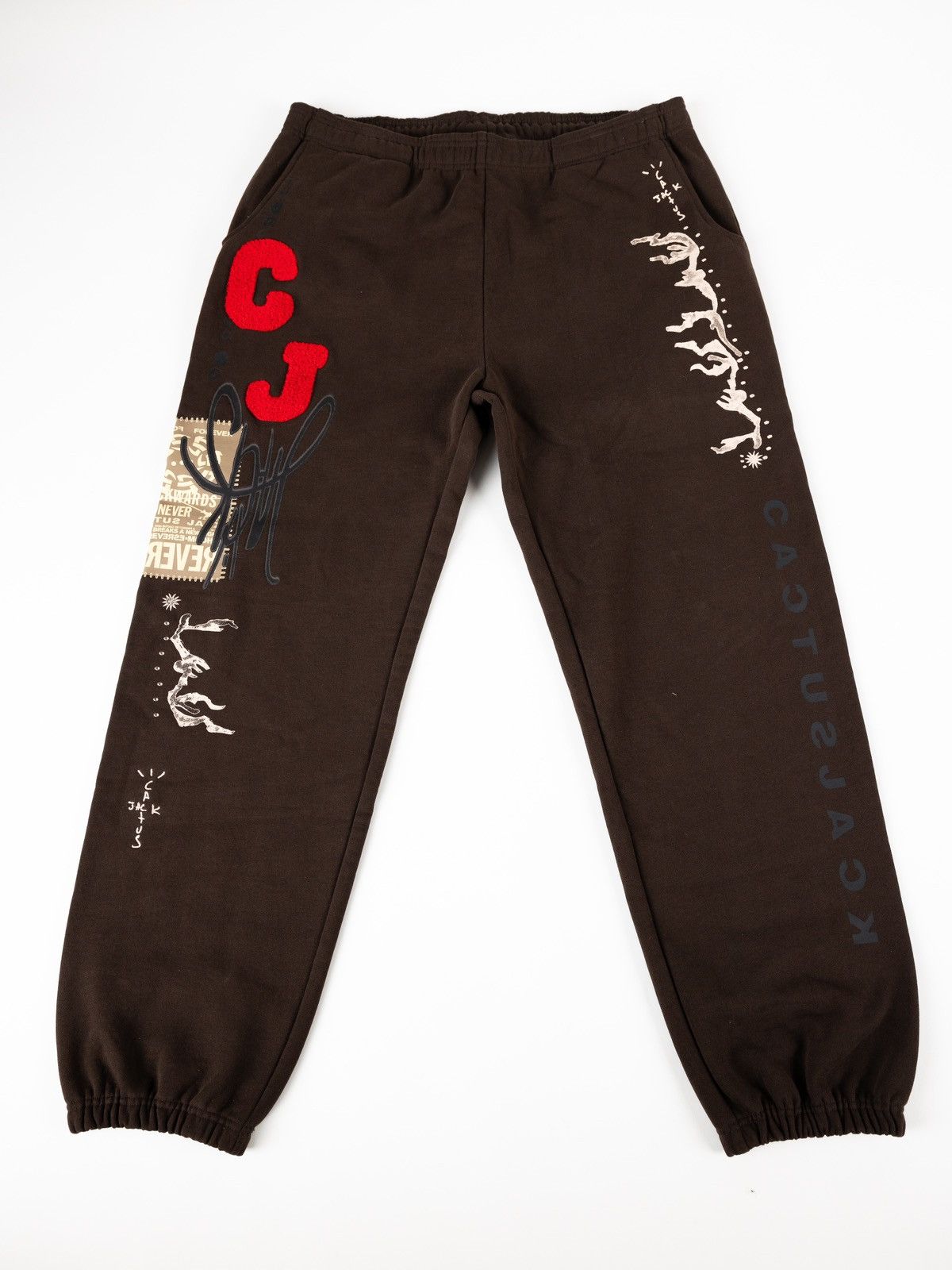 Image of Travis Scott Cactus Jack Brown Sweatpants, Men's (Size 38)