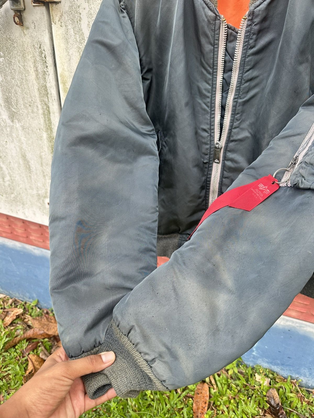 Vintage 🪖THRASHED Faded MA-1 Man Intermediate Bomber Jacket Size US M / EU 48-50 / 2 - 11 Thumbnail