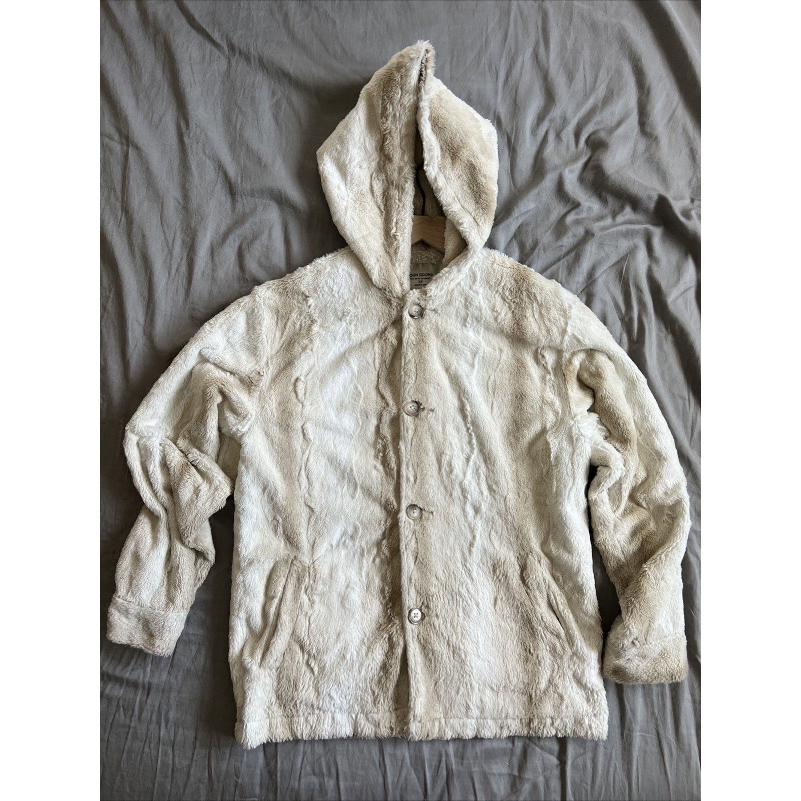 Noon Goons NOON GOONS FUR HOODED JACKET IN NEUTRALS Size XS Unisex Size XS / US 0-2 / IT 36-38 - 4 Thumbnail