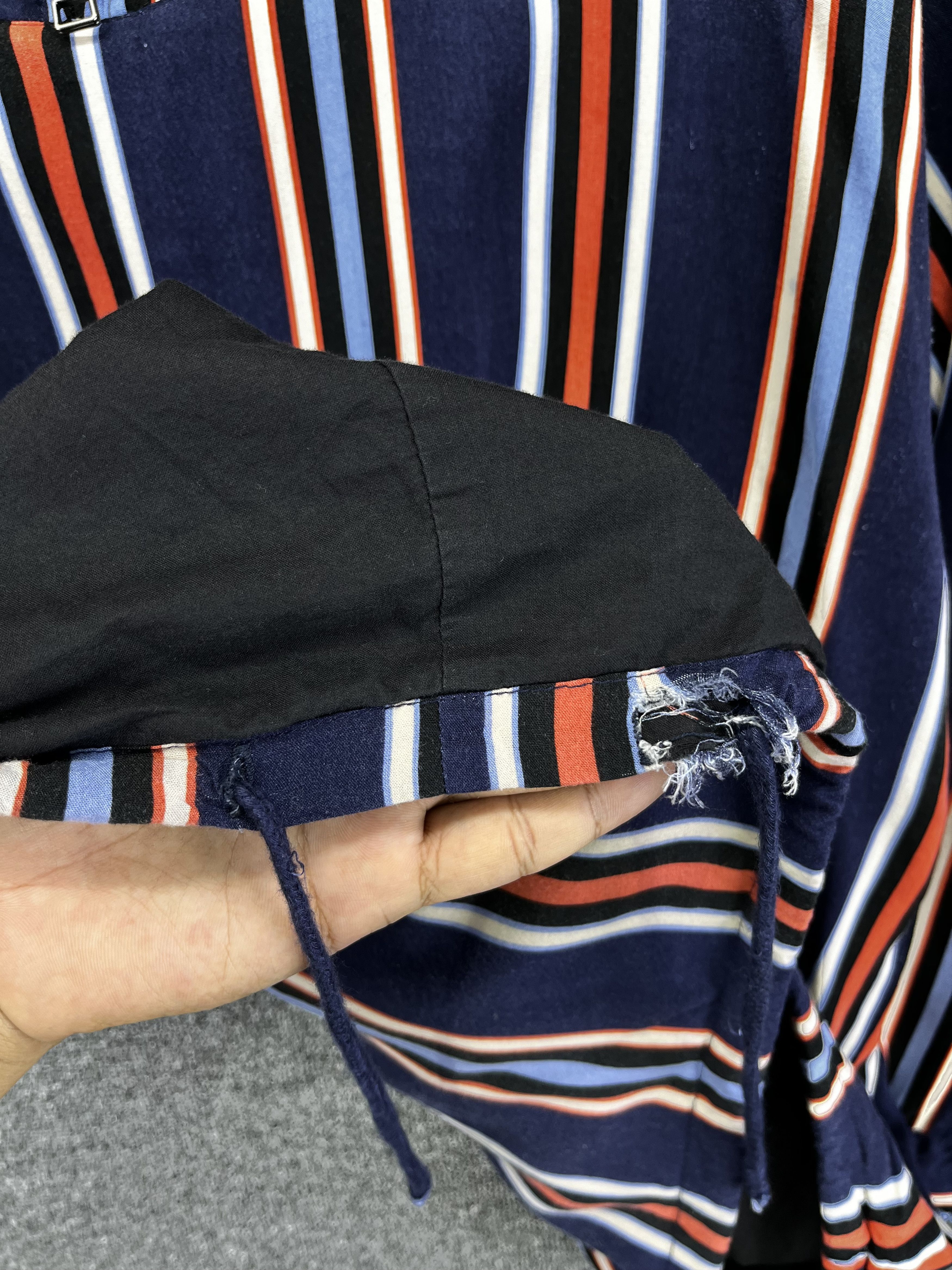 Issey Miyake Vintage Issey Miyake Tete Homme Hooded Striped Anorak Size US M / EU 48-50 / 2 - 11 Thumbnail