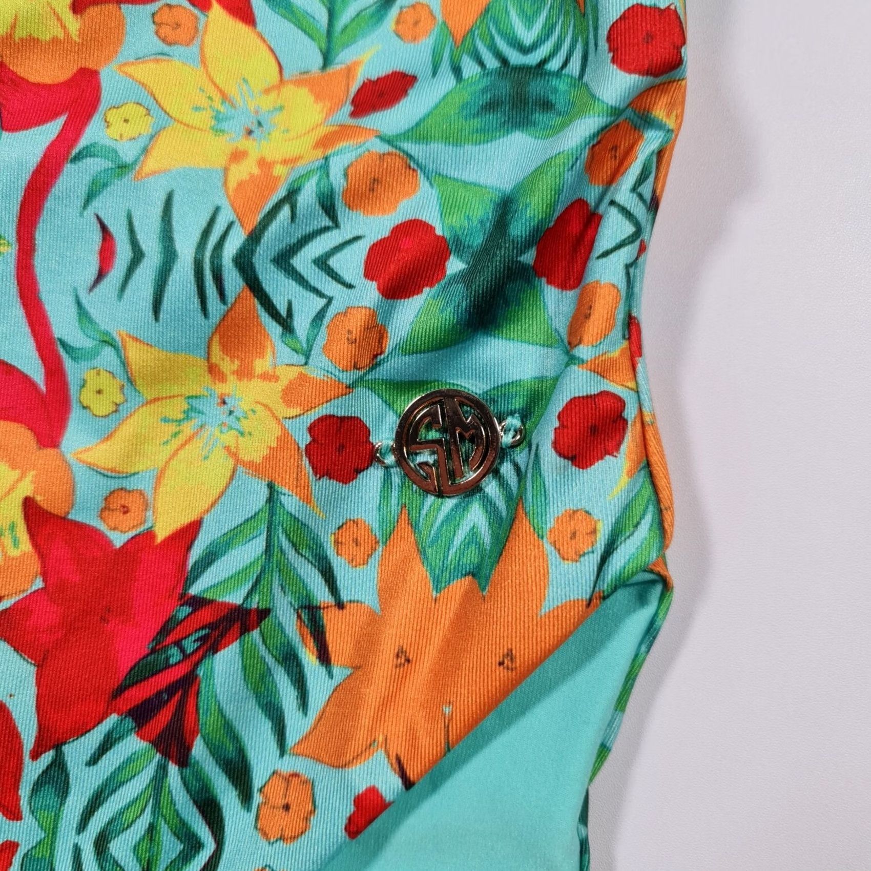 Vintage Sian Marie Womens One Piece Swimsuit Blue 12 UK Floral Reversible Swimming Suit Dress Sportswear Beach Size XL / US 12-14 / IT 48-50 - 2 Thumbnail