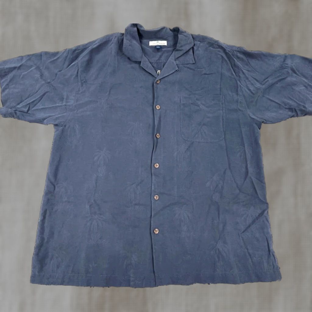 Tommy Bahama Tommy Bahama Shirt Men XL Gray Button Up Silk Embroidered Paradise Hotel Adult Size US XL / EU 56 / 4 - 1 Thumbnail