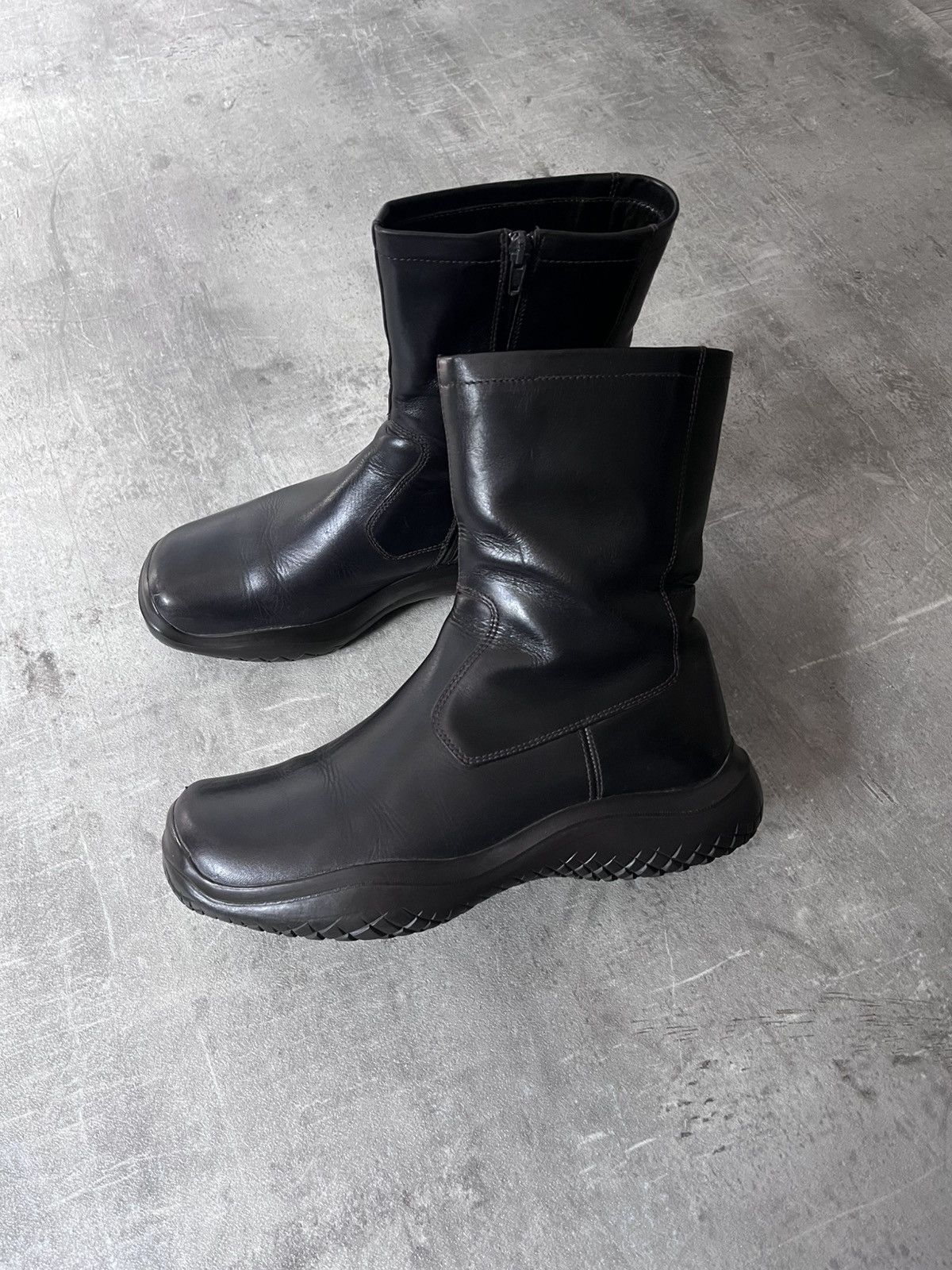 Prada Prada Sport FW99 Astro Boots Black Leather Chunky Vibram