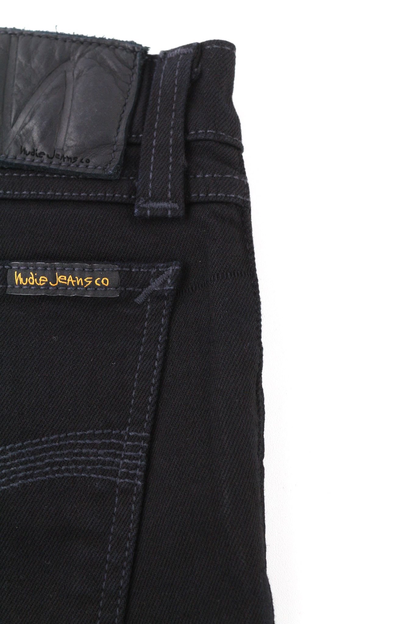 Nudie Jeans LONG JOHN W26/L30 Slim Fit Cotton Stretch Black 80599 Size 26" / US 2 / IT 38 - 9 Thumbnail