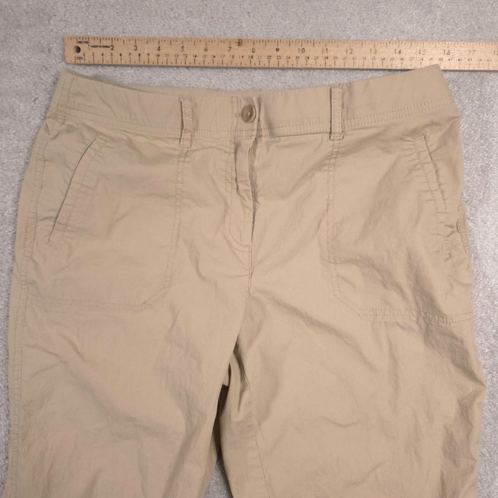 Vintage Chico's Pants Womens 8 Beige Crop Capri Cotton Spandex Mid Rise Casual Pants Beige Capri 8 Womens Chicos Pants Mens? Size 30" / US 8 / IT 44 - 7 Thumbnail