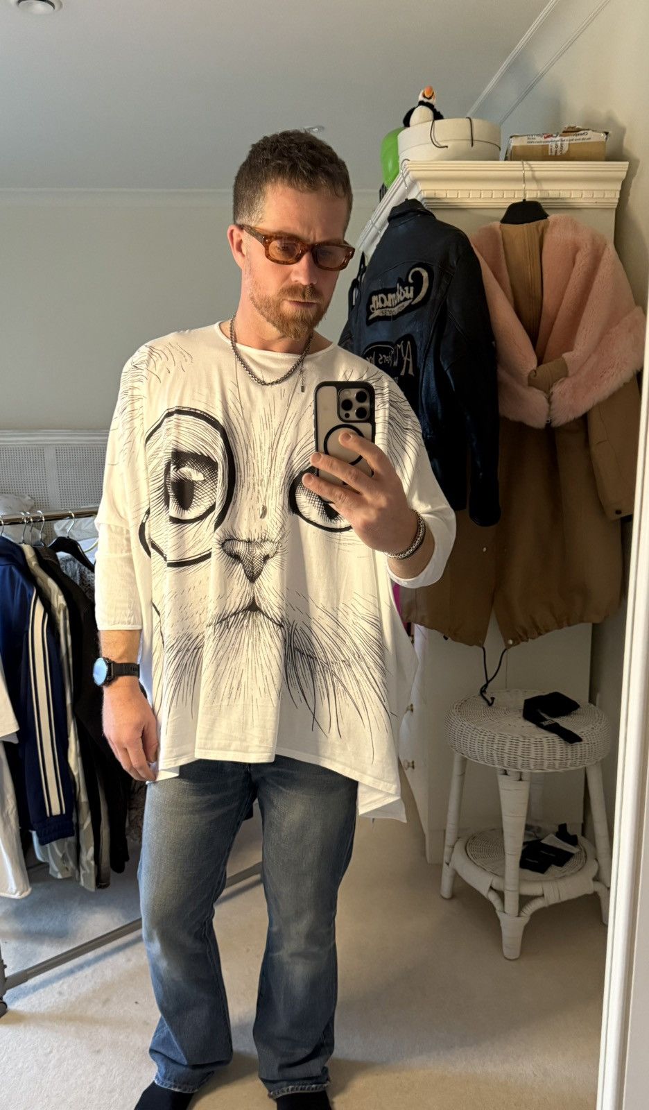 Other Rare Sold Out Rory Dobner cat monocle print tunic t shirt Size US L / EU 52-54 / 3 - 6 Thumbnail