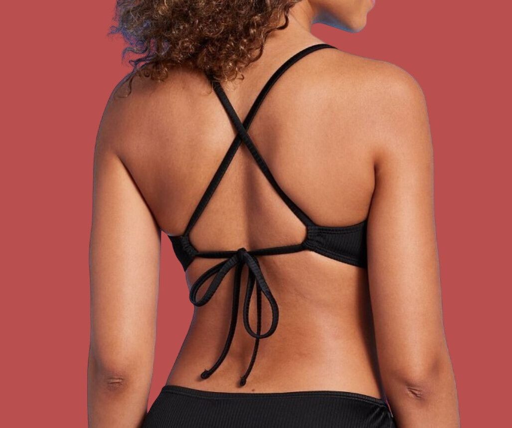 Other Shade & Shore - Women's Ribbed Longline V-Wire Bikini Top - Size ONE SIZE - 2 Thumbnail