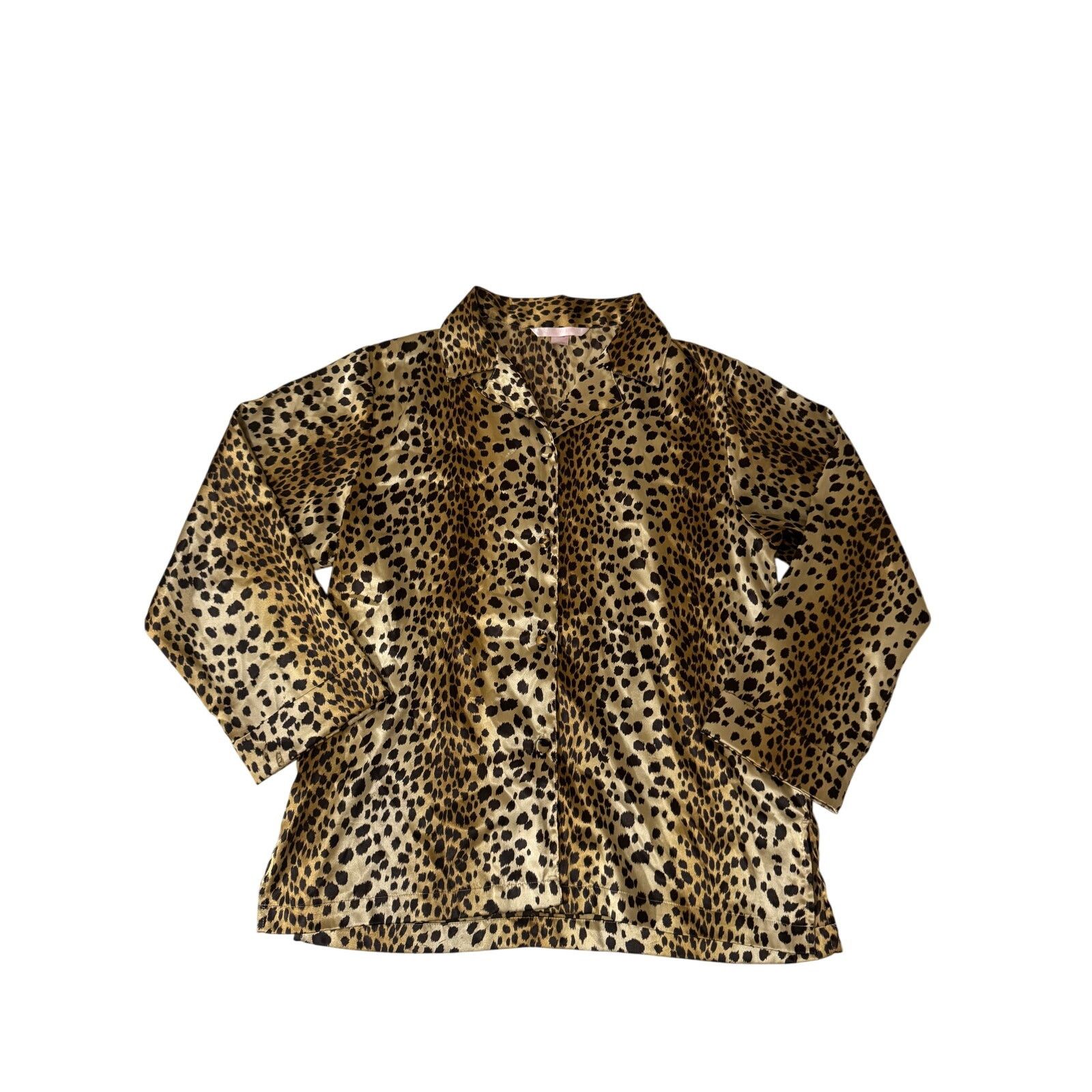 Victoria's Secret Cheetah Print Long Sleeve Pajama Shirt Button Down Size ONE SIZE - 1 Thumbnail