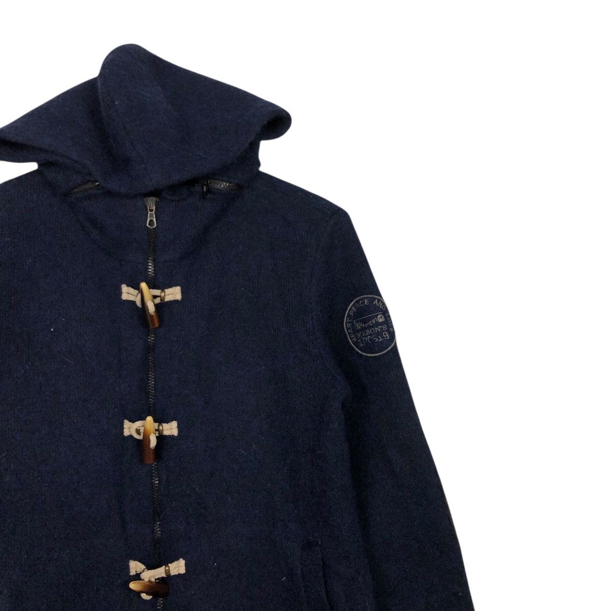 Blue Blue Japan 📌Vintage Wool Jacket Heart Peace & Love Indigo Biker Style Size US M / EU 48-50 / 2 - 7 Thumbnail