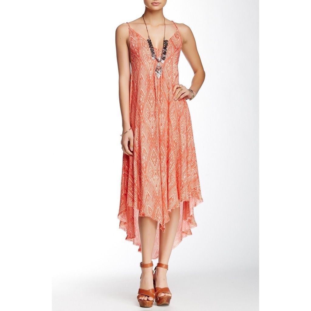 Free People NWOT Free People Peach Asymmetrical Slip Dress | Coastal Cow Size S / US 4 / IT 40 - 3 Thumbnail