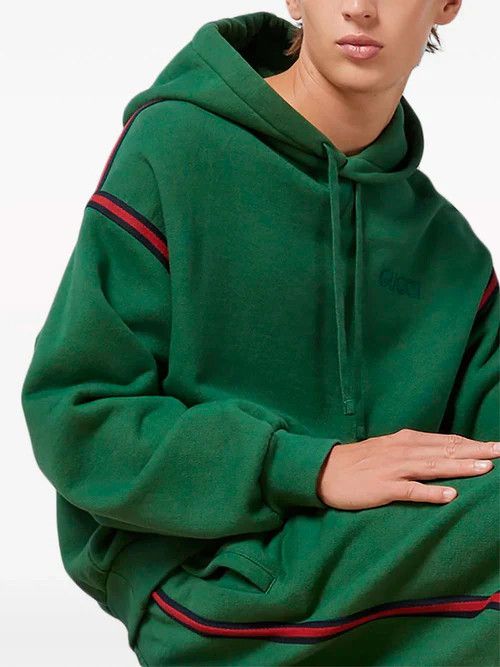 Gucci o1loc1c0925 Cotton Jersey Hooded Sweatshirt in Green Size US XL / EU 56 / 4 - 2 Thumbnail