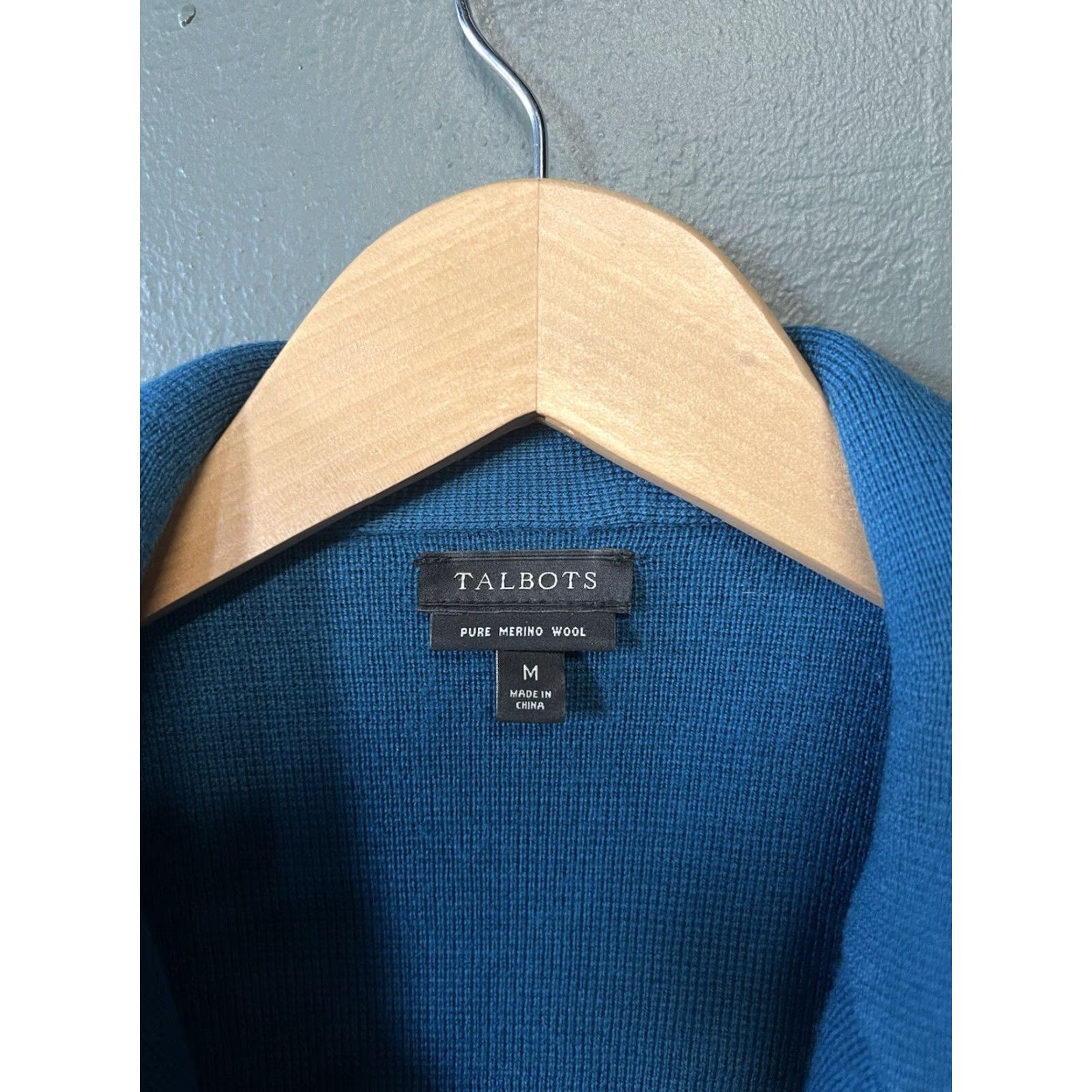 Talbots VINTAGE Talbots Womens Blue Wool Long Sleeve 1/4 Zip Jacket Size Medium Size M / US 6-8 / IT 42-44 - 3 Thumbnail