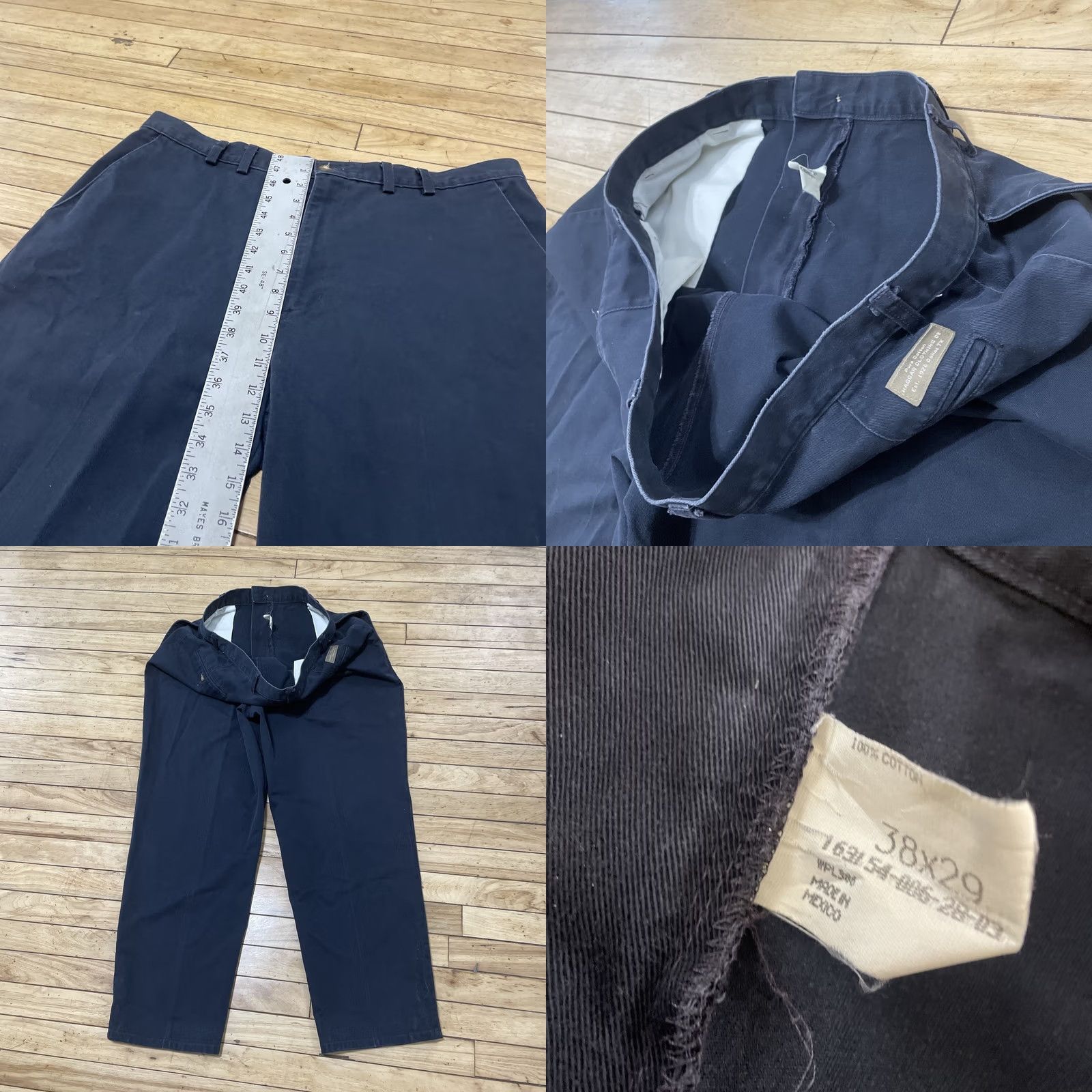 Haggar VINTAGE Haggar Pants Men 38x29 Flat Front Blue Preppy Business Exec Work Khakis Straight Taper Twill Slax Size US 38 / EU 54 - 9 Thumbnail