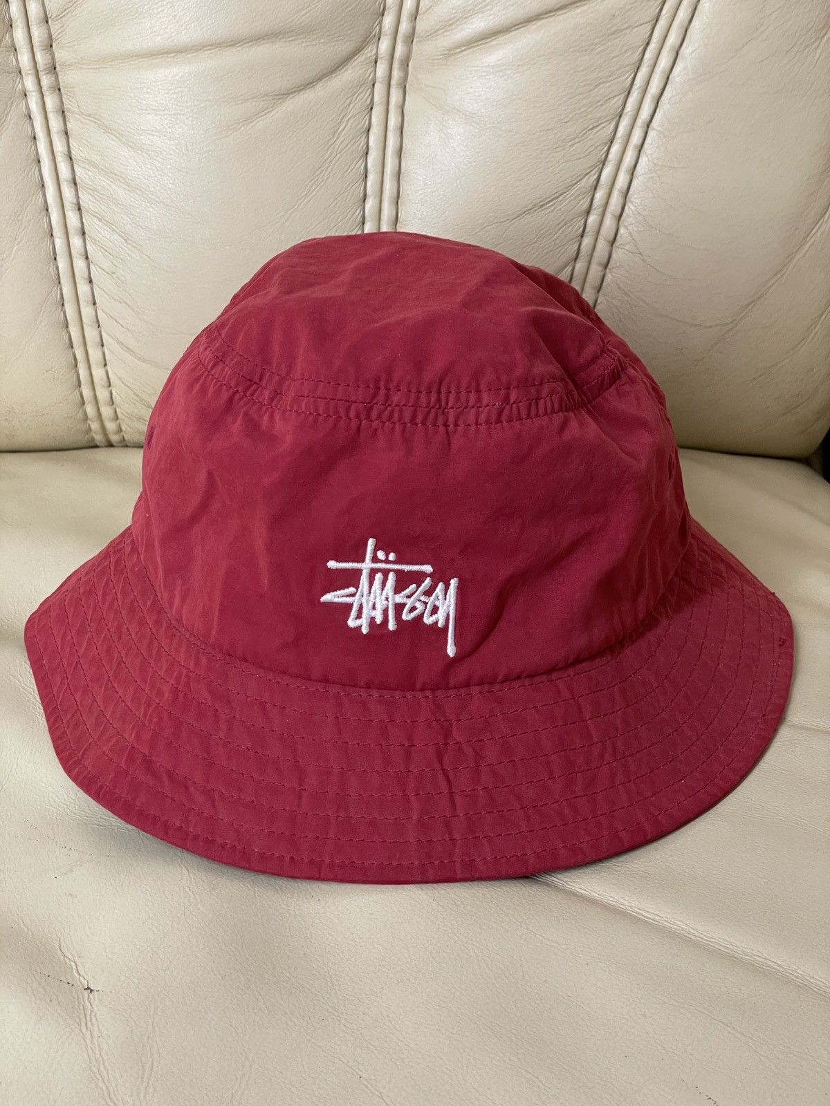 Stussy Stussy Red Nylon Bucket Hat Cap panama Size ONE SIZE - 3 Thumbnail