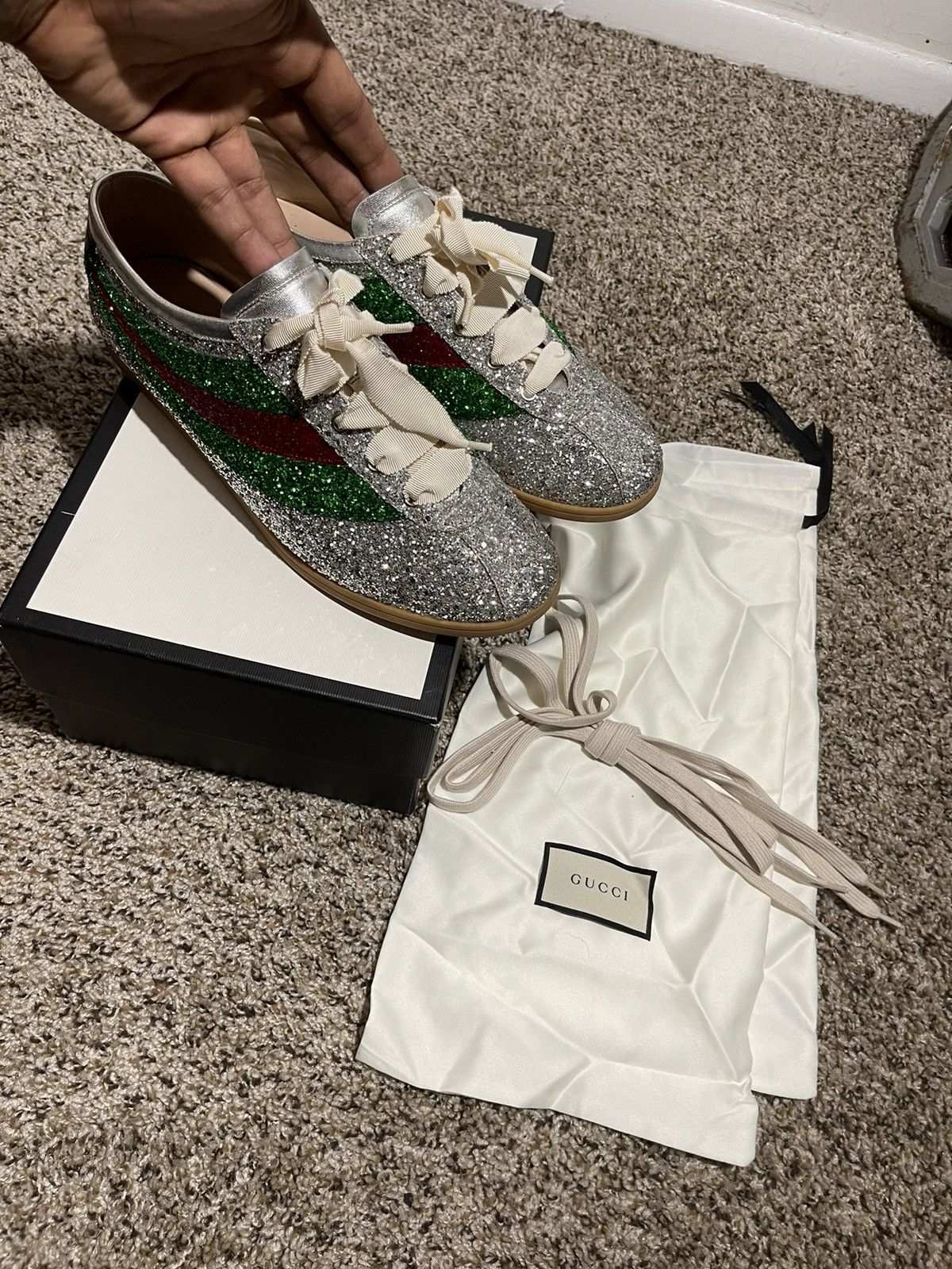 Gucci Men s Falacer Sneaker Glitter Grailed