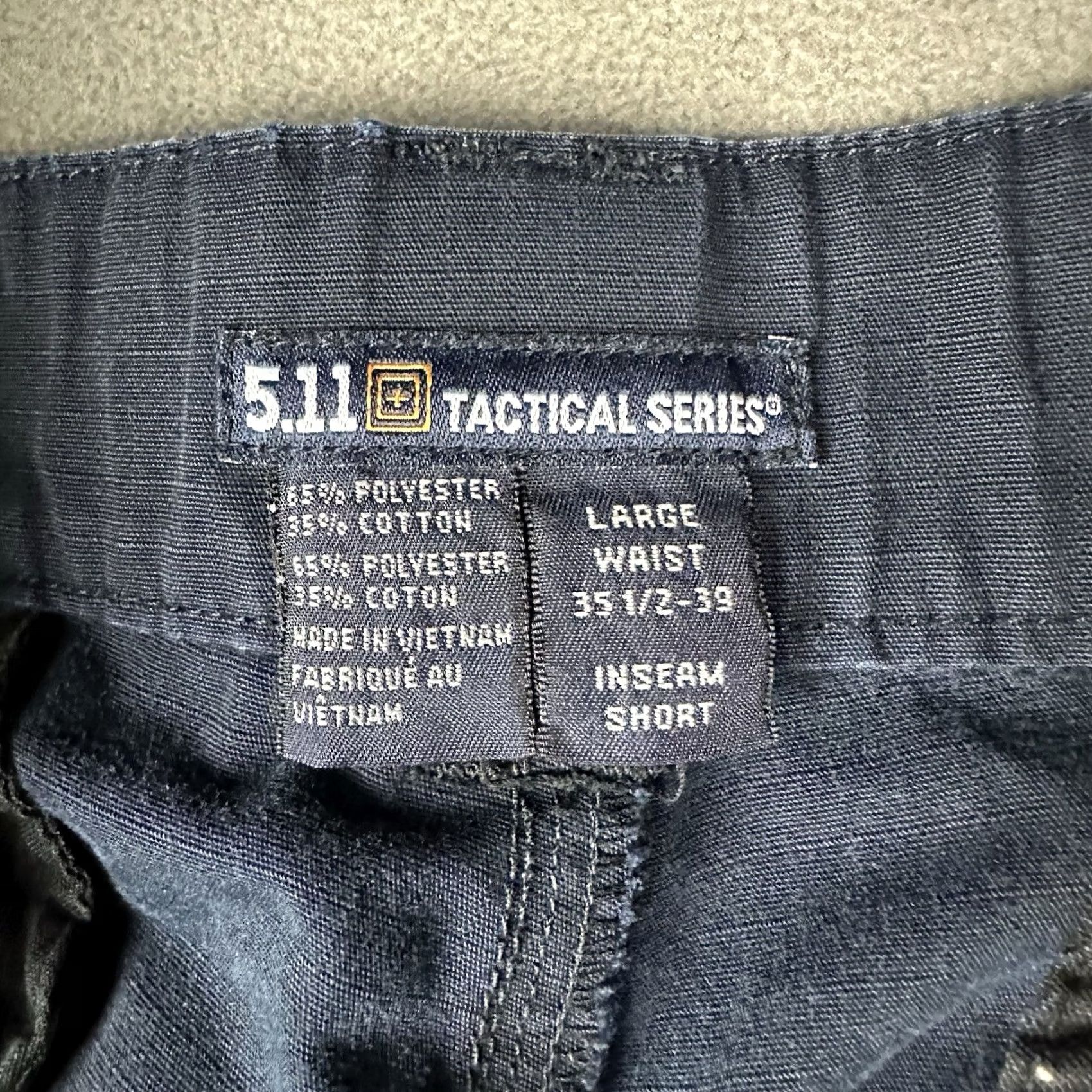 Vintage 5.11 Tactical Pants Men Large Short Blue Ripstop Cargo Pockets USA GUC Size US 33 - 7 Thumbnail
