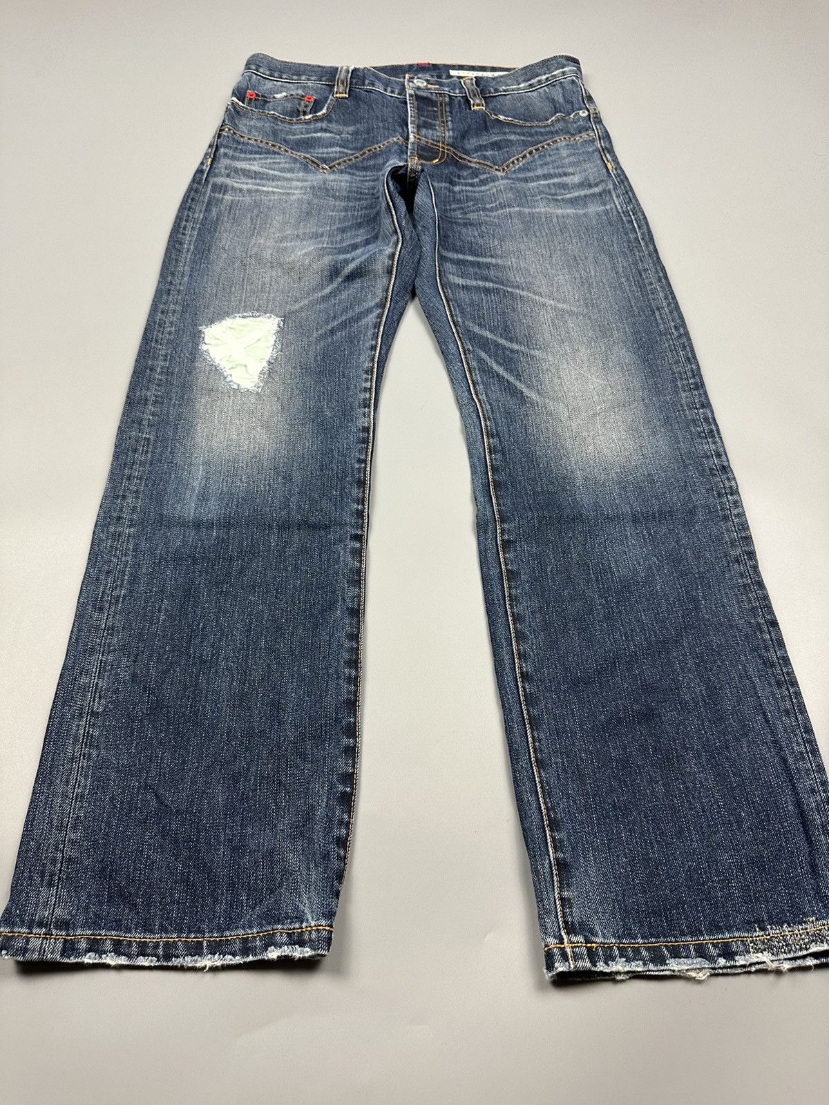 Issey Miyake × Japanese Brand Distressed Sunao Kuwahara Sashiko Boro Denim Size US 31 - 3 Thumbnail