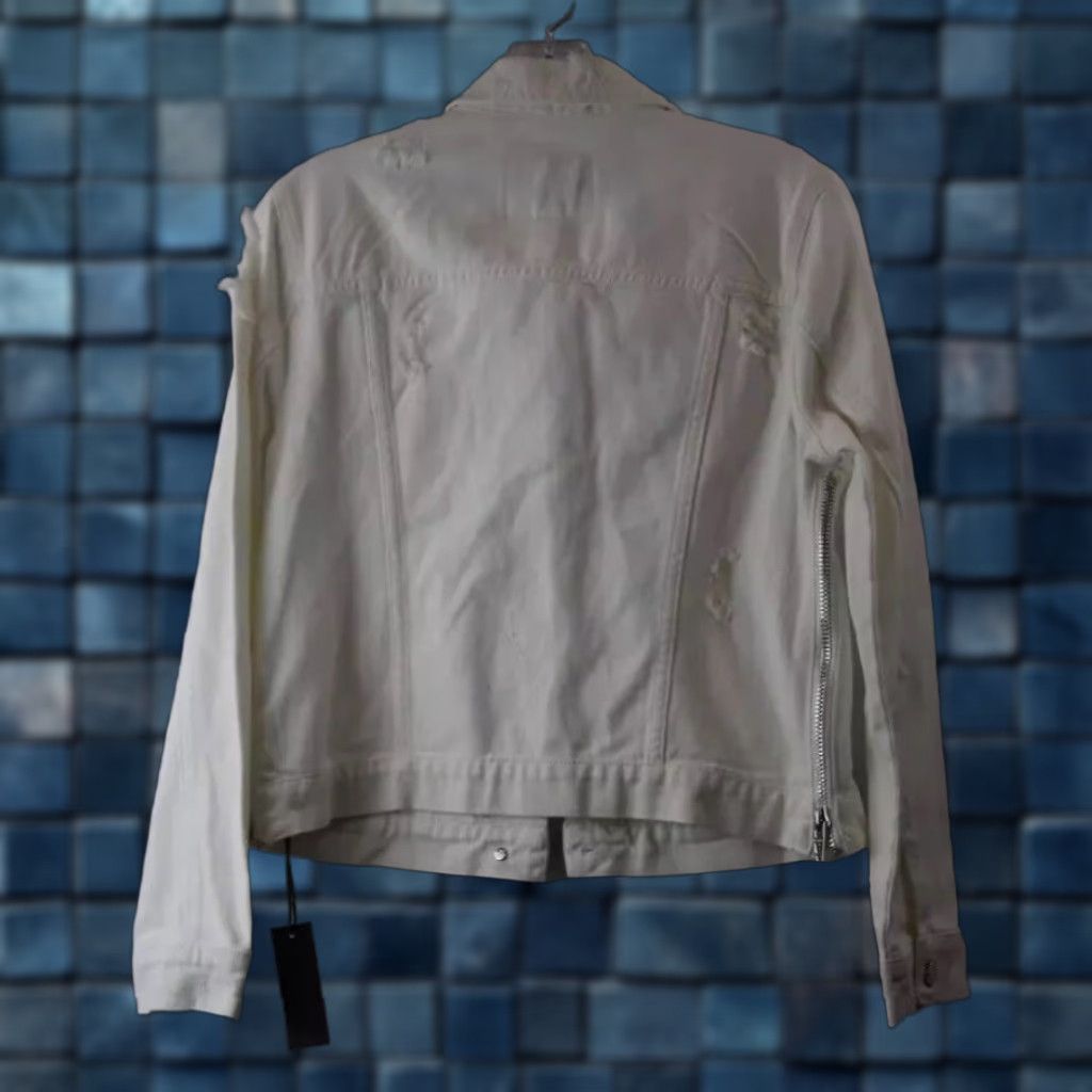 Vintage NEW BlankNYC Women's Distressed ButtonUp White Denim Jacket Size S Size S / US 4 / IT 40 - 1 Thumbnail