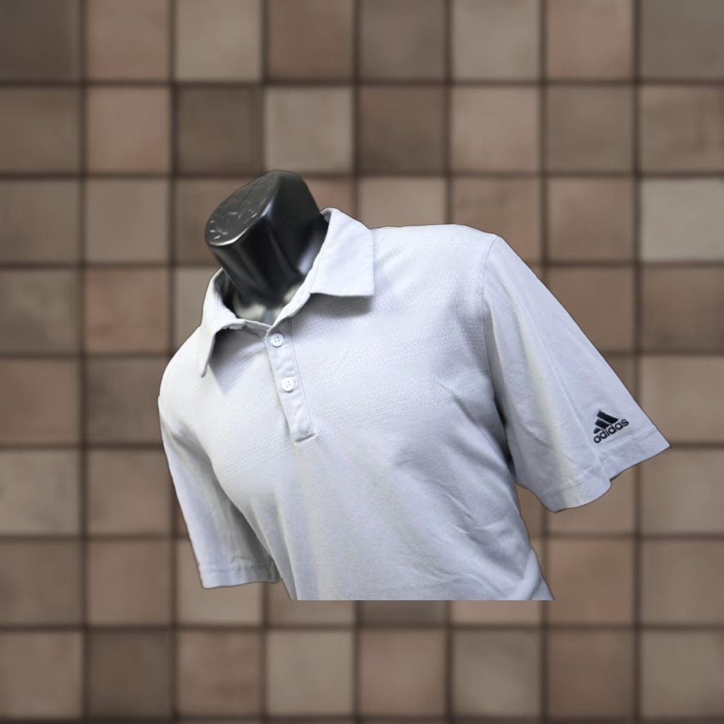 Adidas Golf Polo ClimaCool Gray Short Sleeve Shirt Mens Large Size Polo