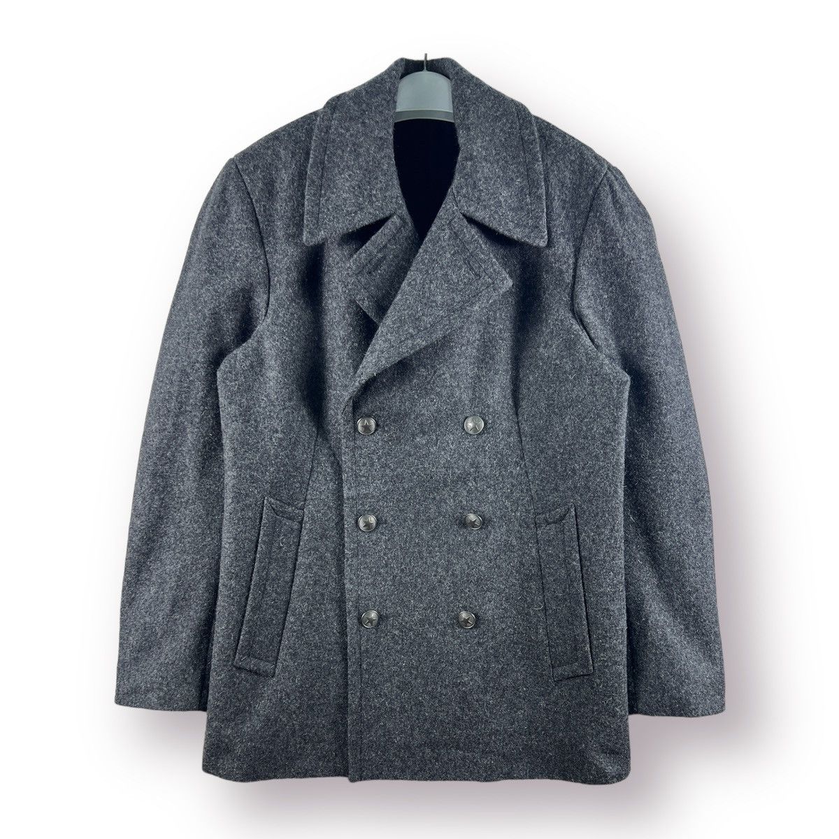 agnes b. 🔥 Agnes B PeaCoat military style wool heavy Jacket - 46 Size US S / EU 44-46 / 1 - 1 Thumbnail